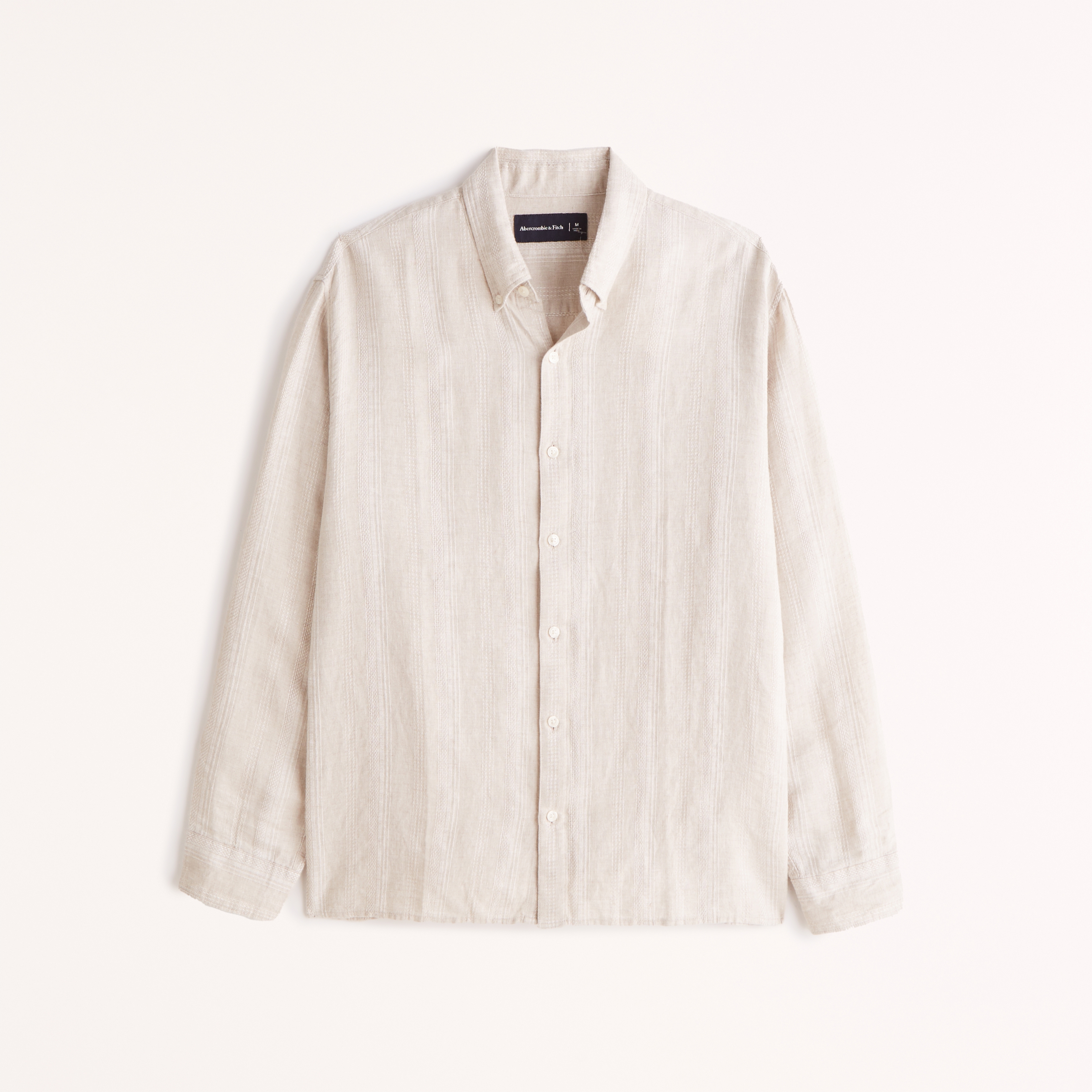 Men's Linen-Blend Button-Up Shirt | Men's Clearance | Abercrombie.com