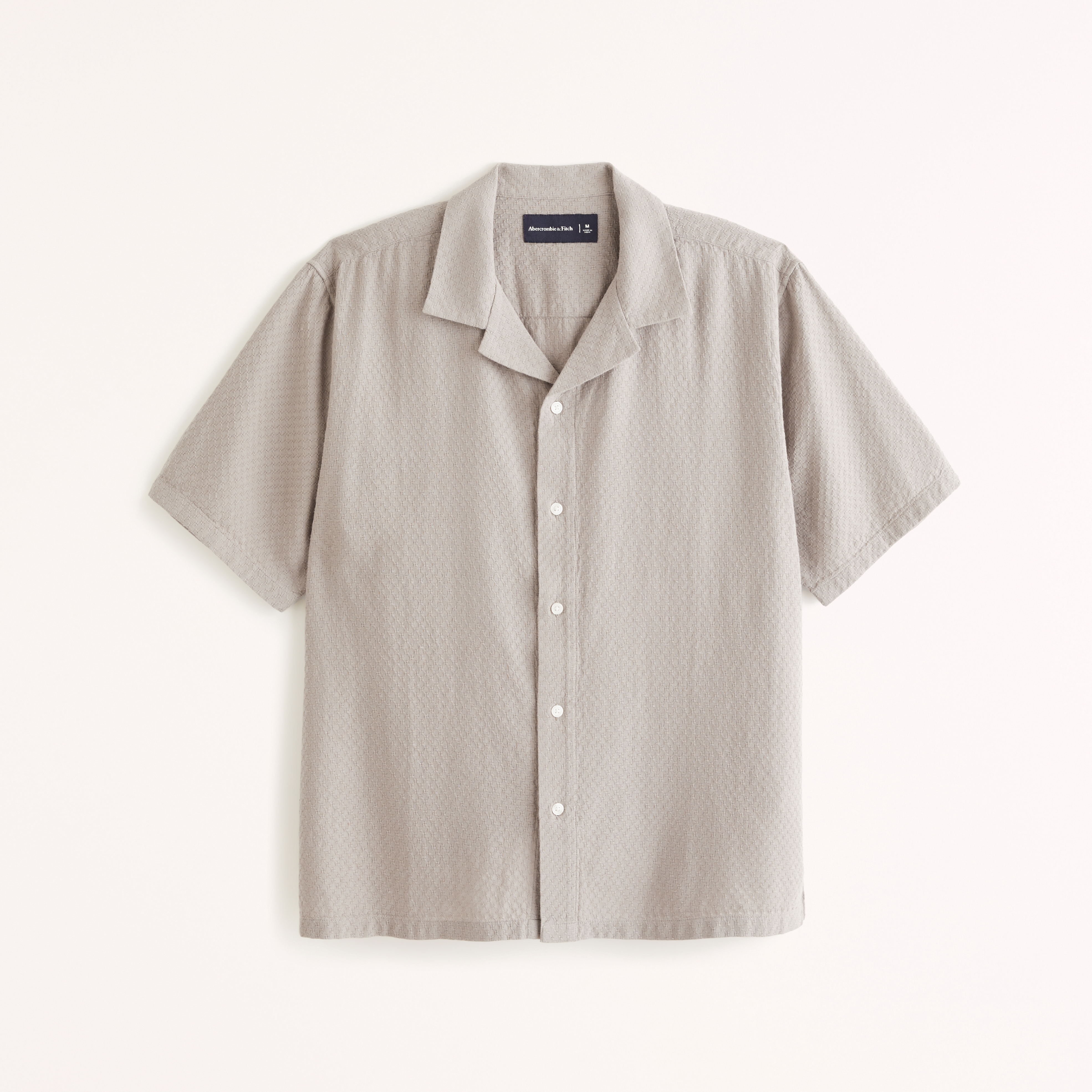 Men's Camp Collar Textured Button-Up Shirt | Men's Tops