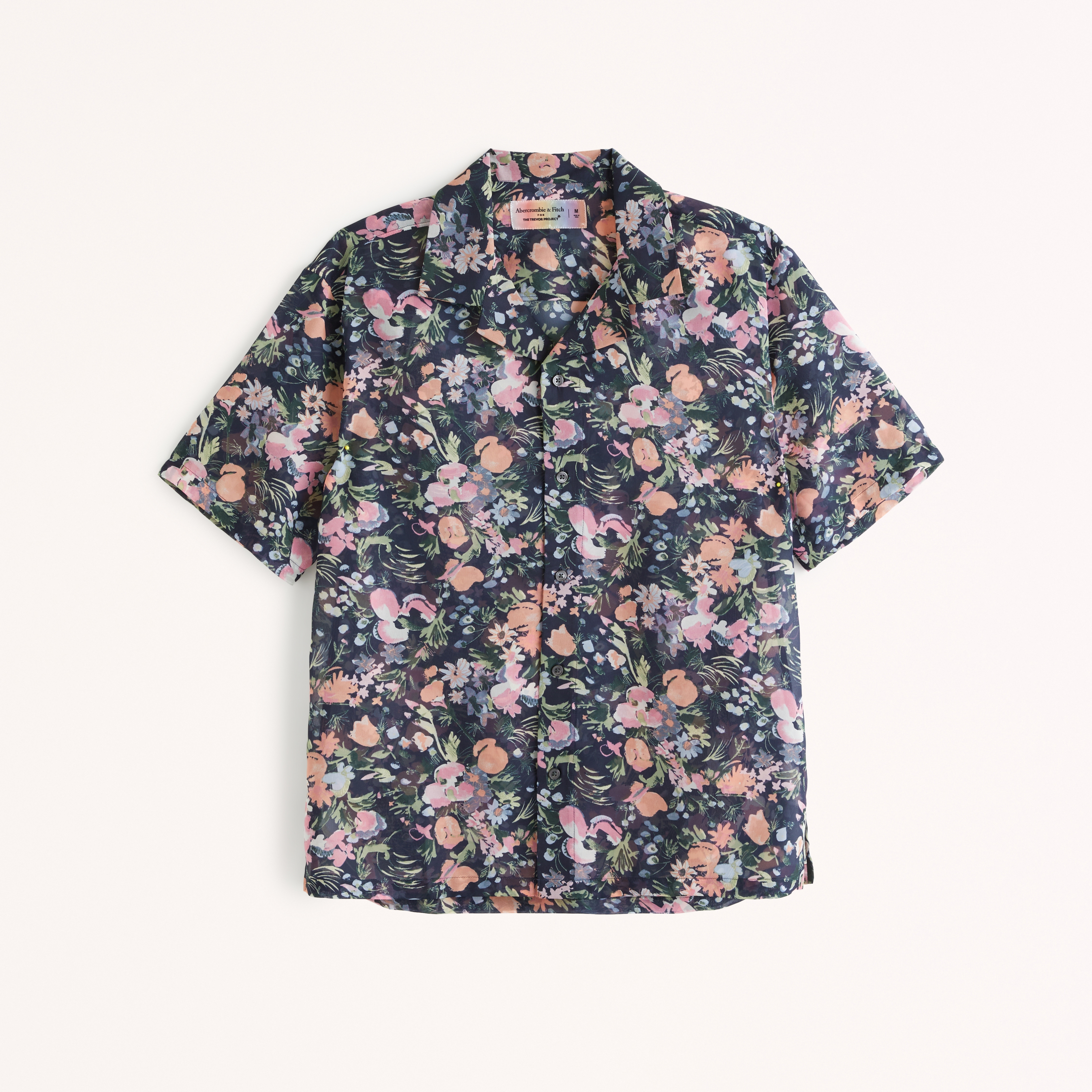 Gender Inclusive Pride Camp Collar Sheer Button-Up Shirt | Gender