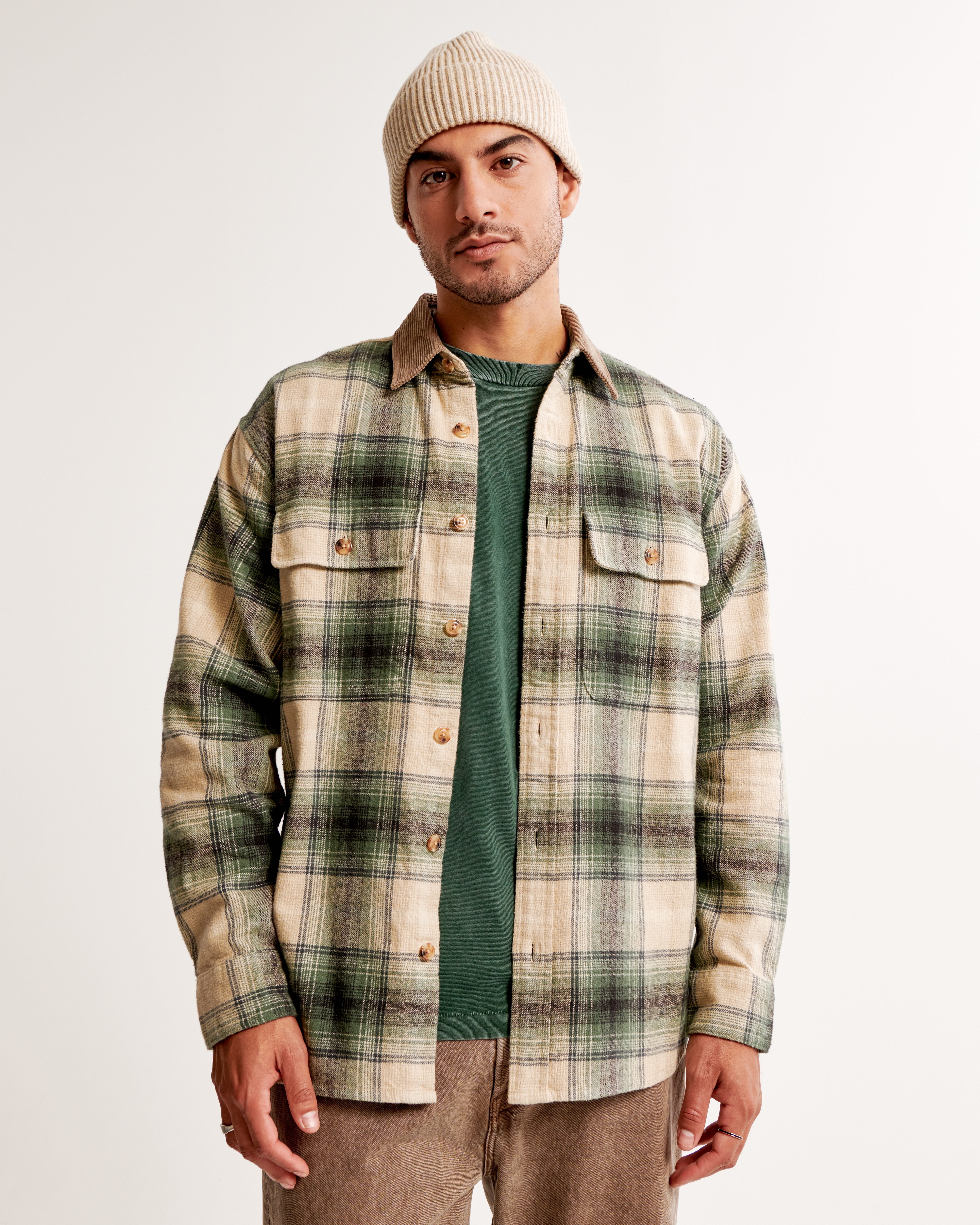 Men's 90s Oversized Flannel | Men's Tops | Abercrombie.com