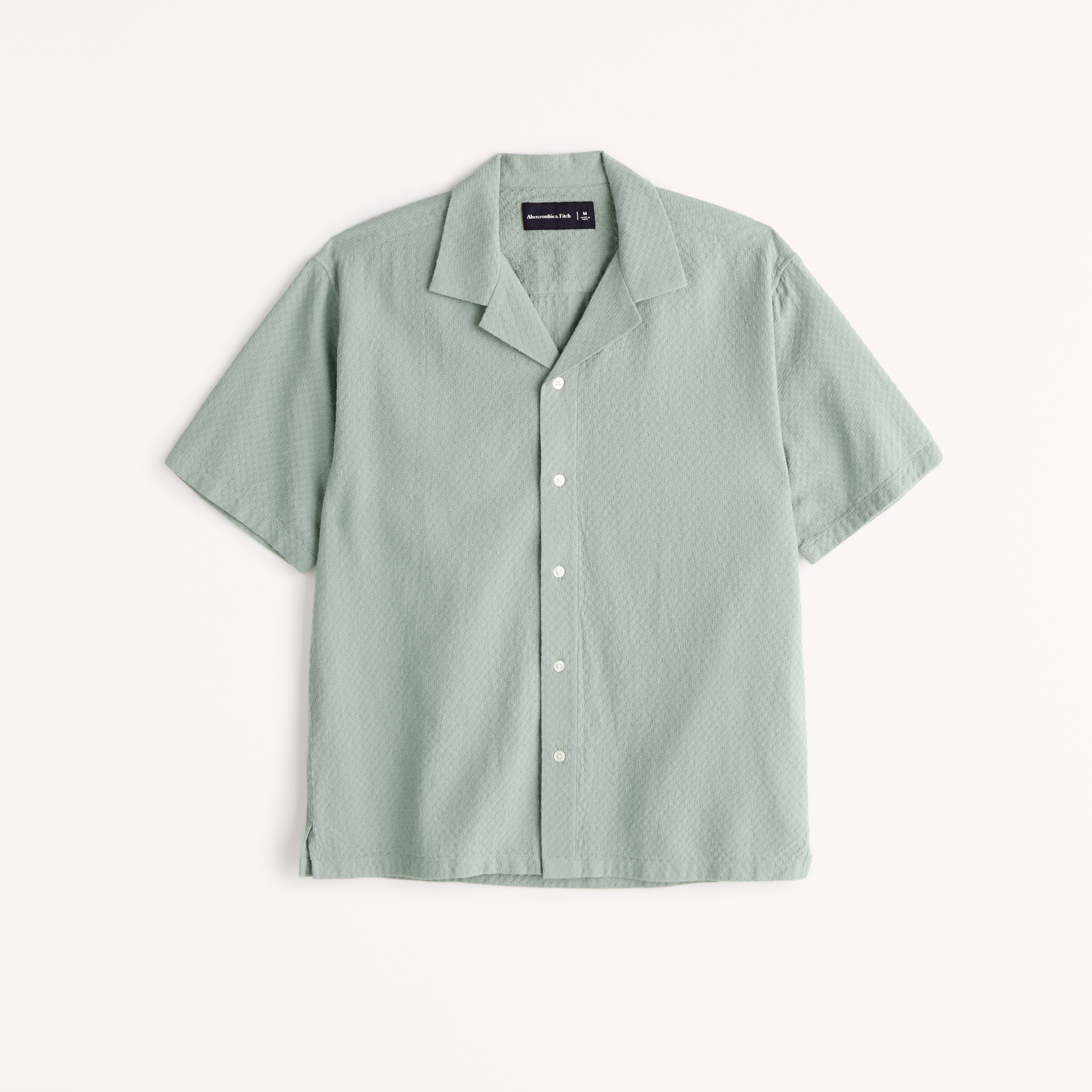 Men's Camp Collar Textured Button-Up Shirt | Men's Tops