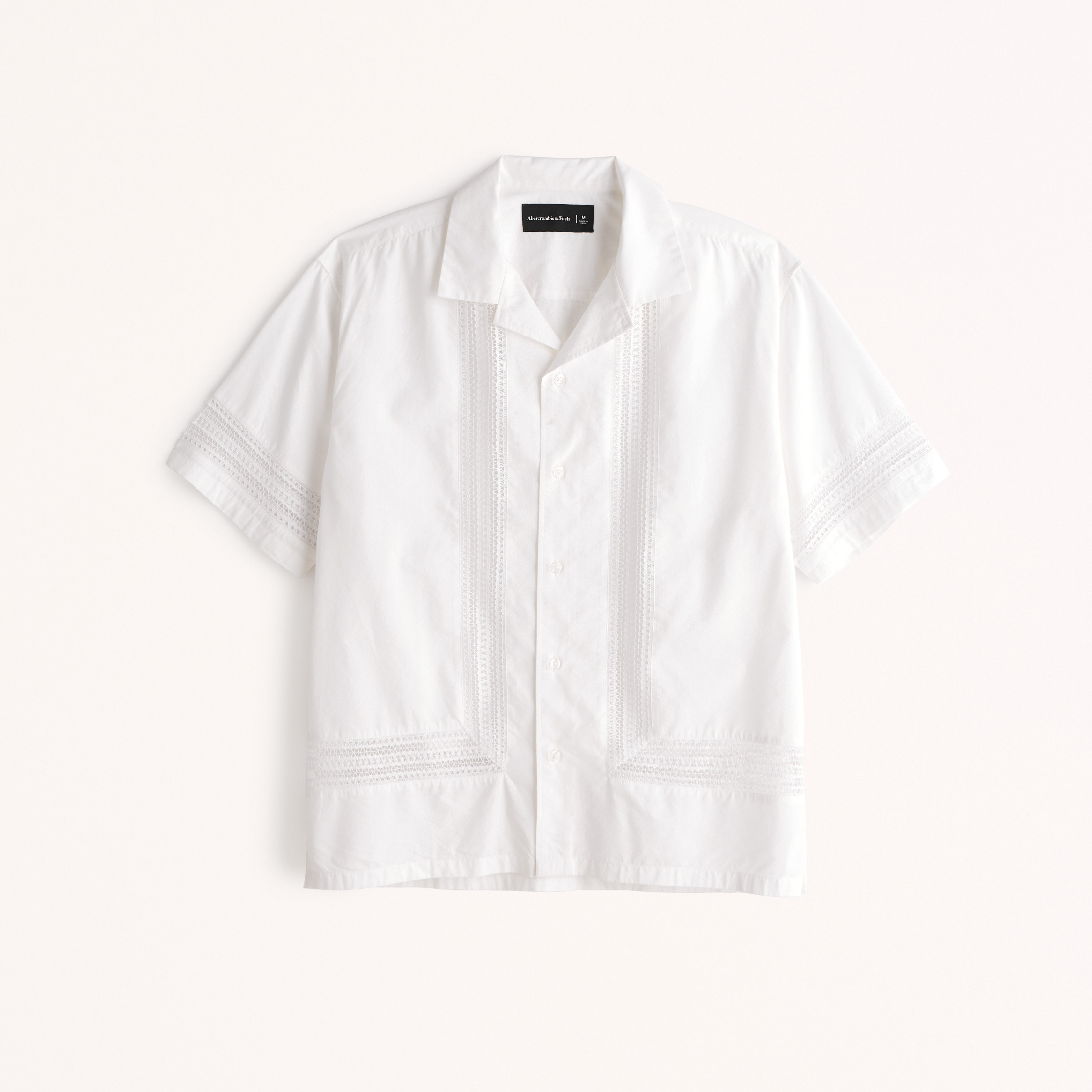 Men's Camp Collar Lacey Button-Up Shirt | Men's Up To 25% Off