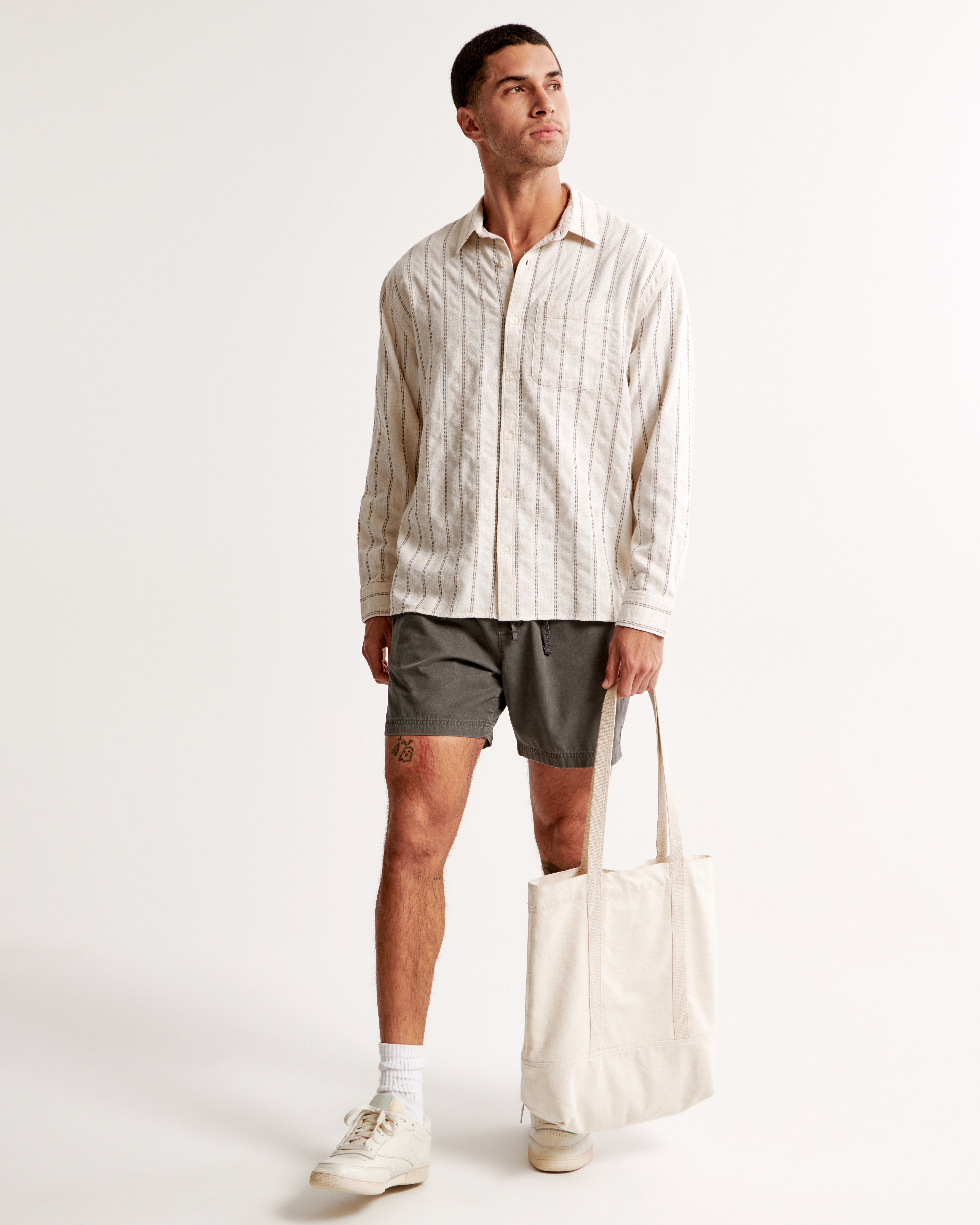 Men's Linen-Blend Button-Up Shirt | Men's Clearance | Abercrombie.com