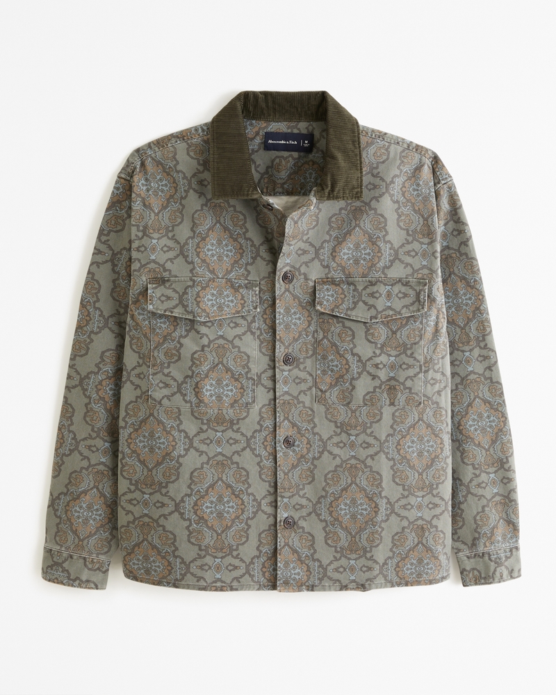 Men's Twill Tapestry Shirt Jacket | Men's Tops | Abercrombie.com