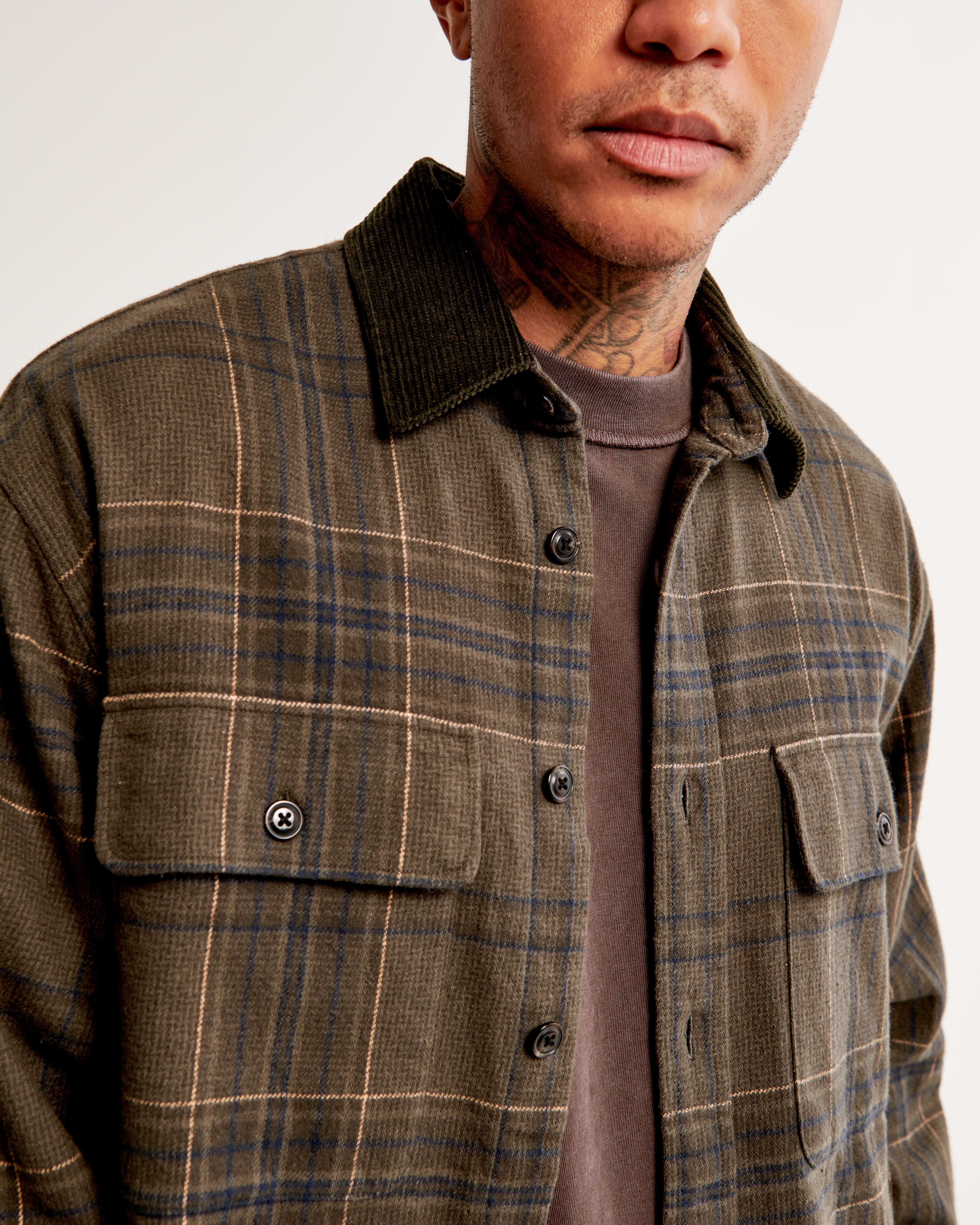 Men's 90s Oversized Flannel | Men's Tops | Abercrombie.com