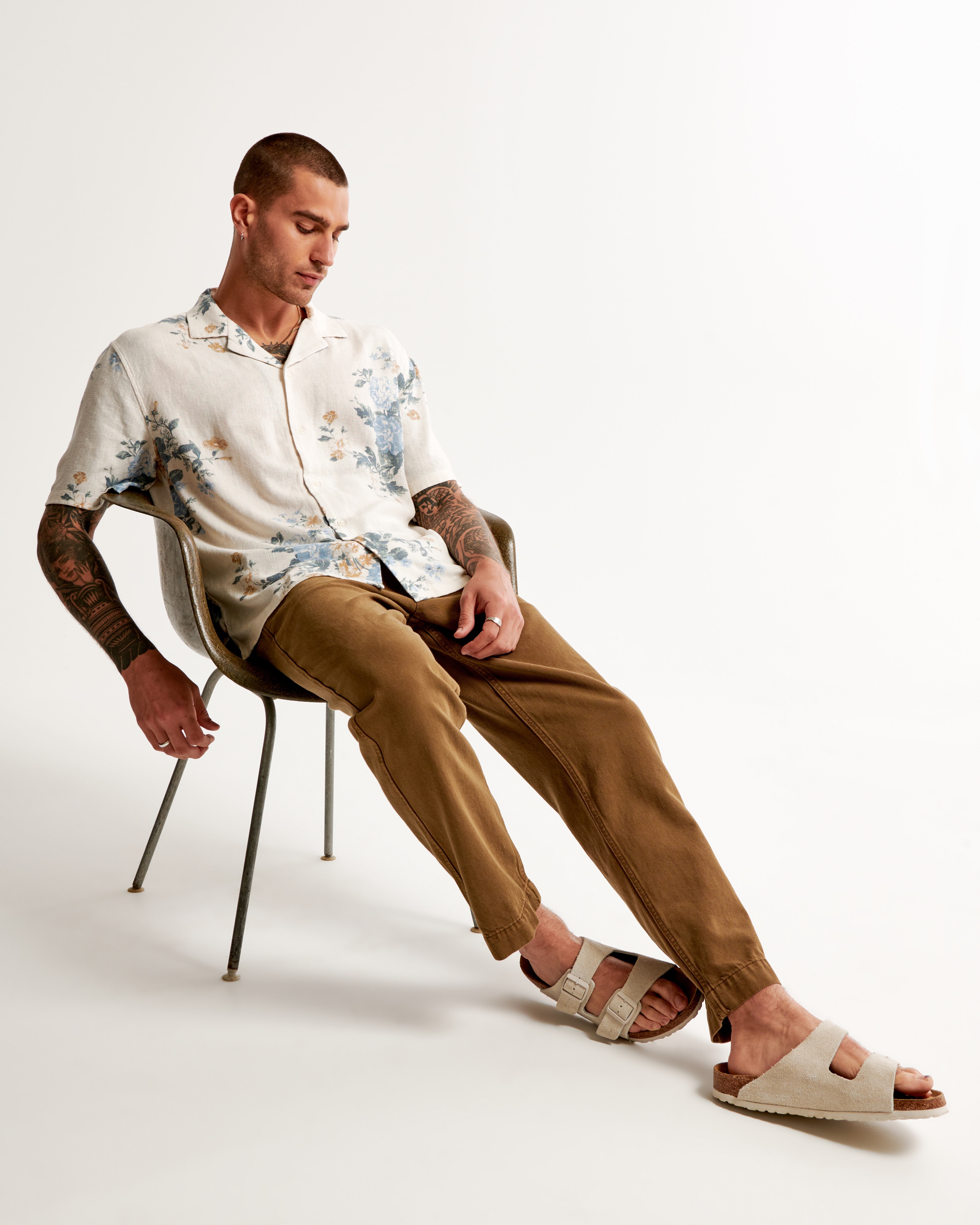 Camp Collar Linen-Blend Shirt