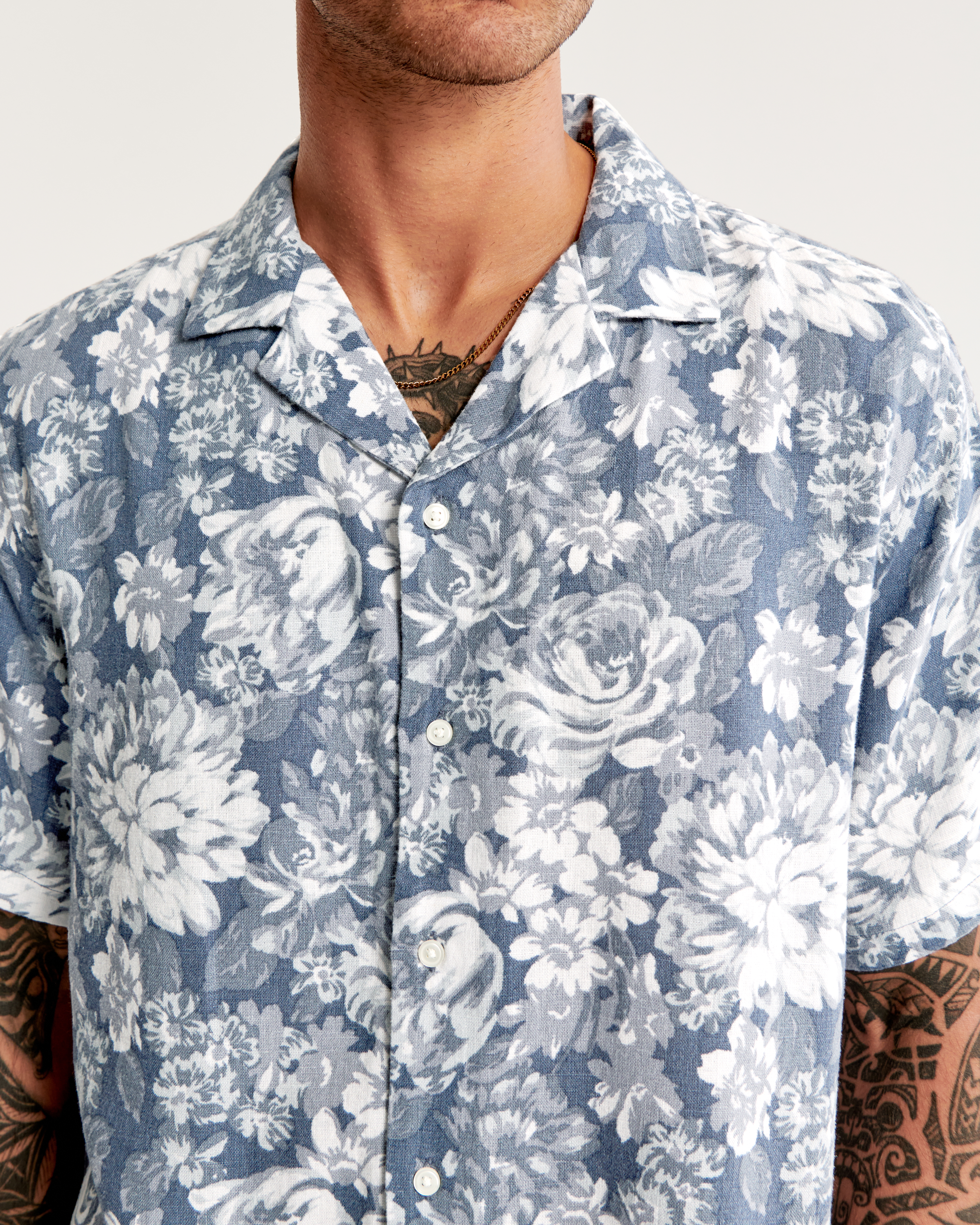 Camp Collar Summer Linen-Blend Shirt