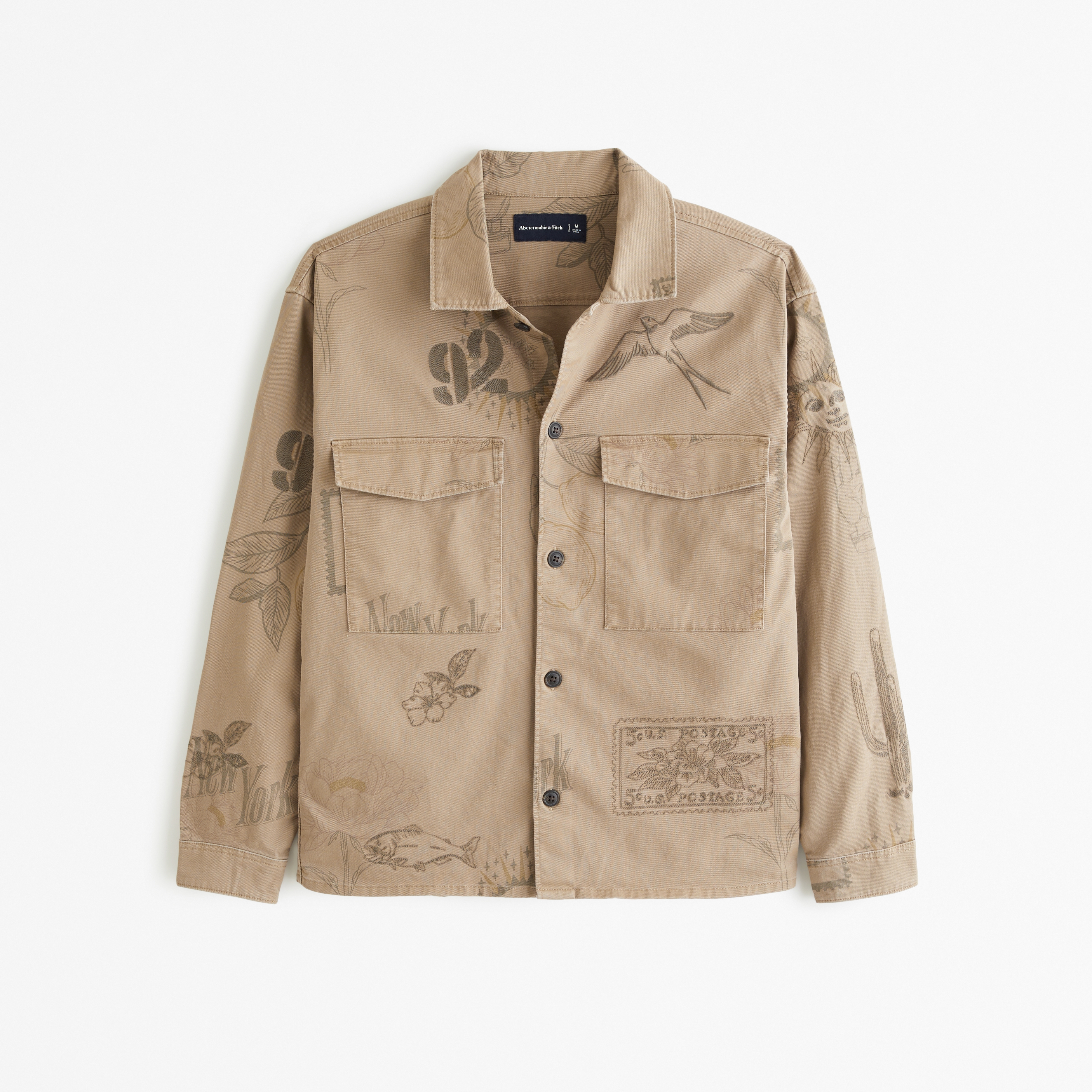 Hollister twill hot sale shirt jacket