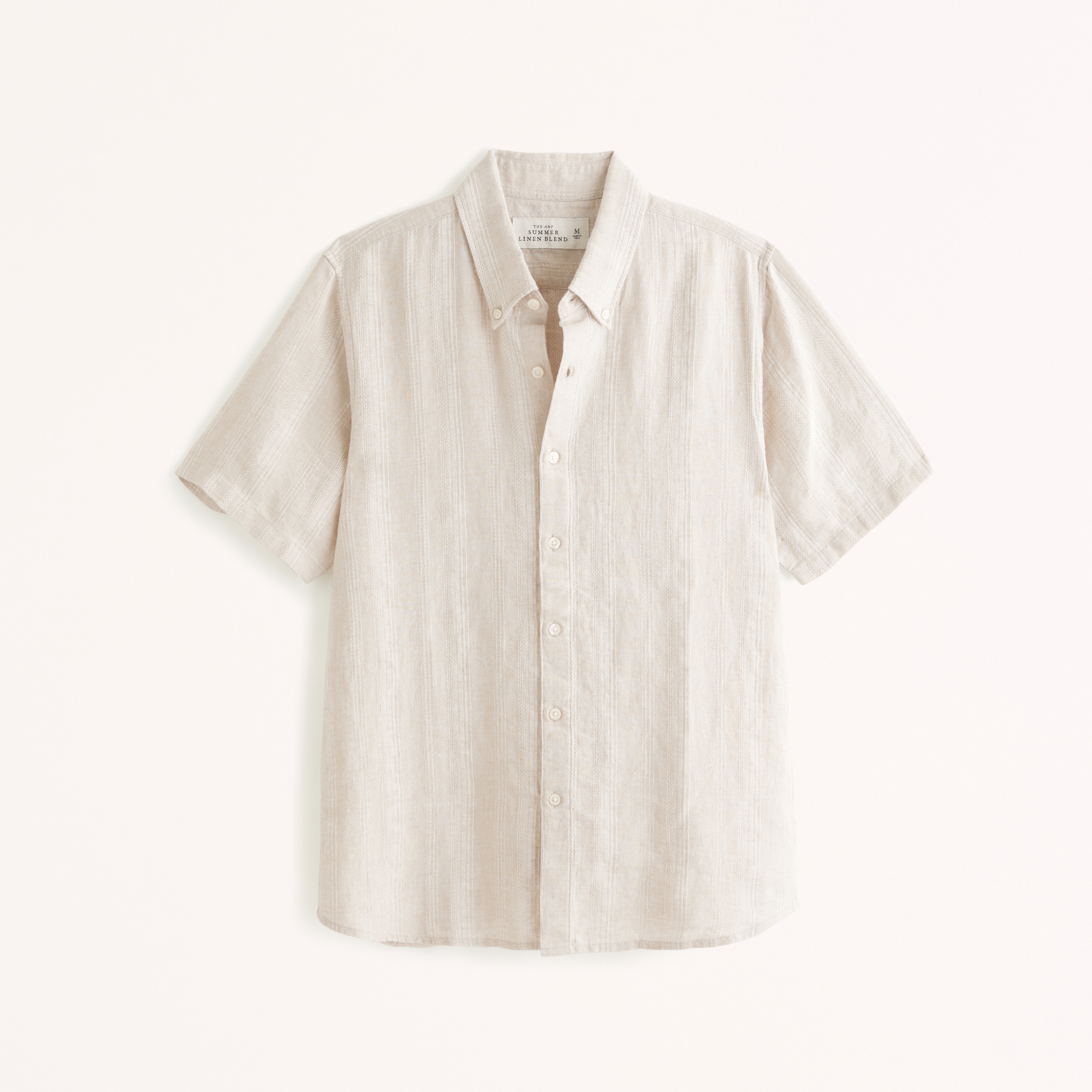 Summer Linen-Blend Button-Up Shirt