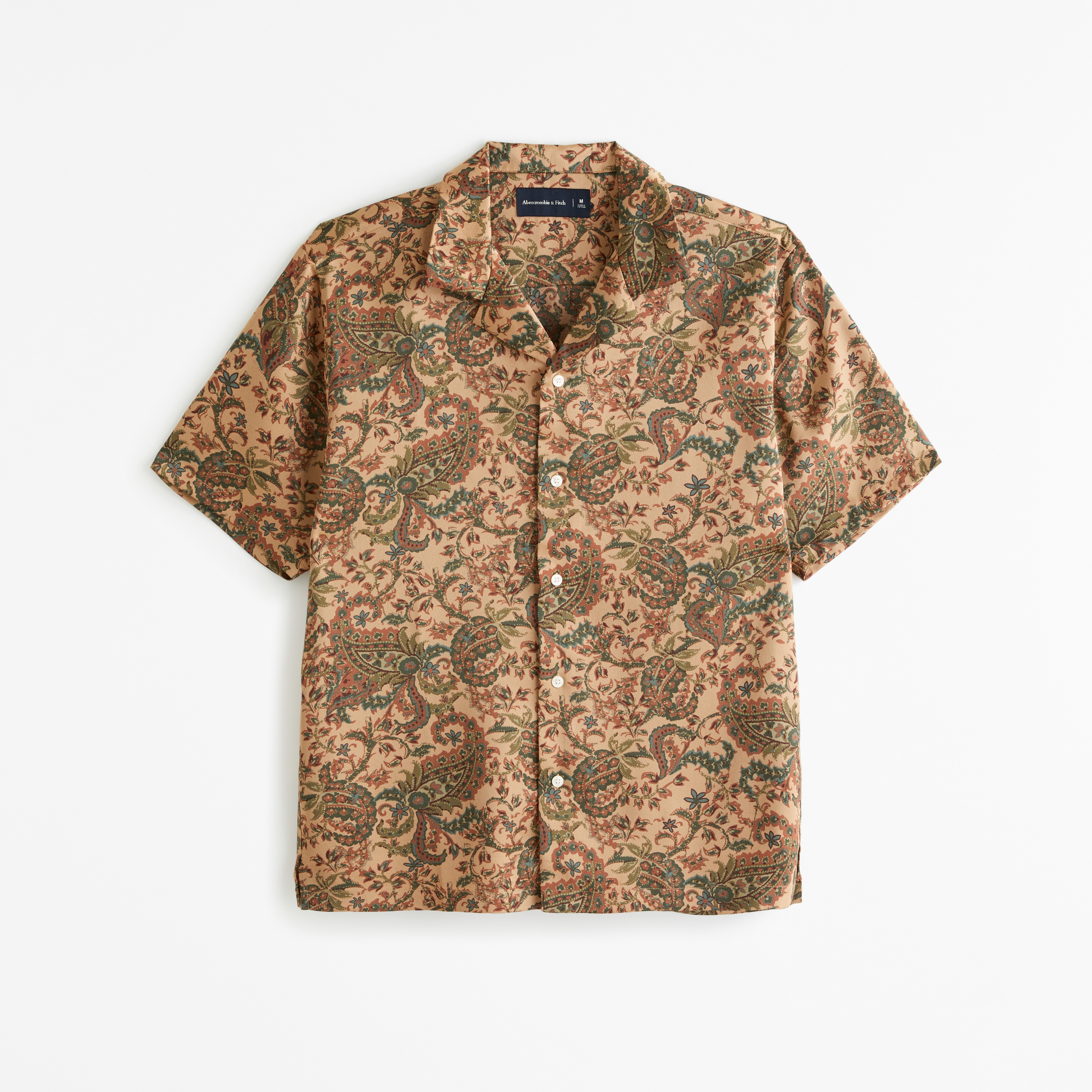 Men's Camp Collar Silky Button-Up Shirt | Men's Tops | Abercrombie.com