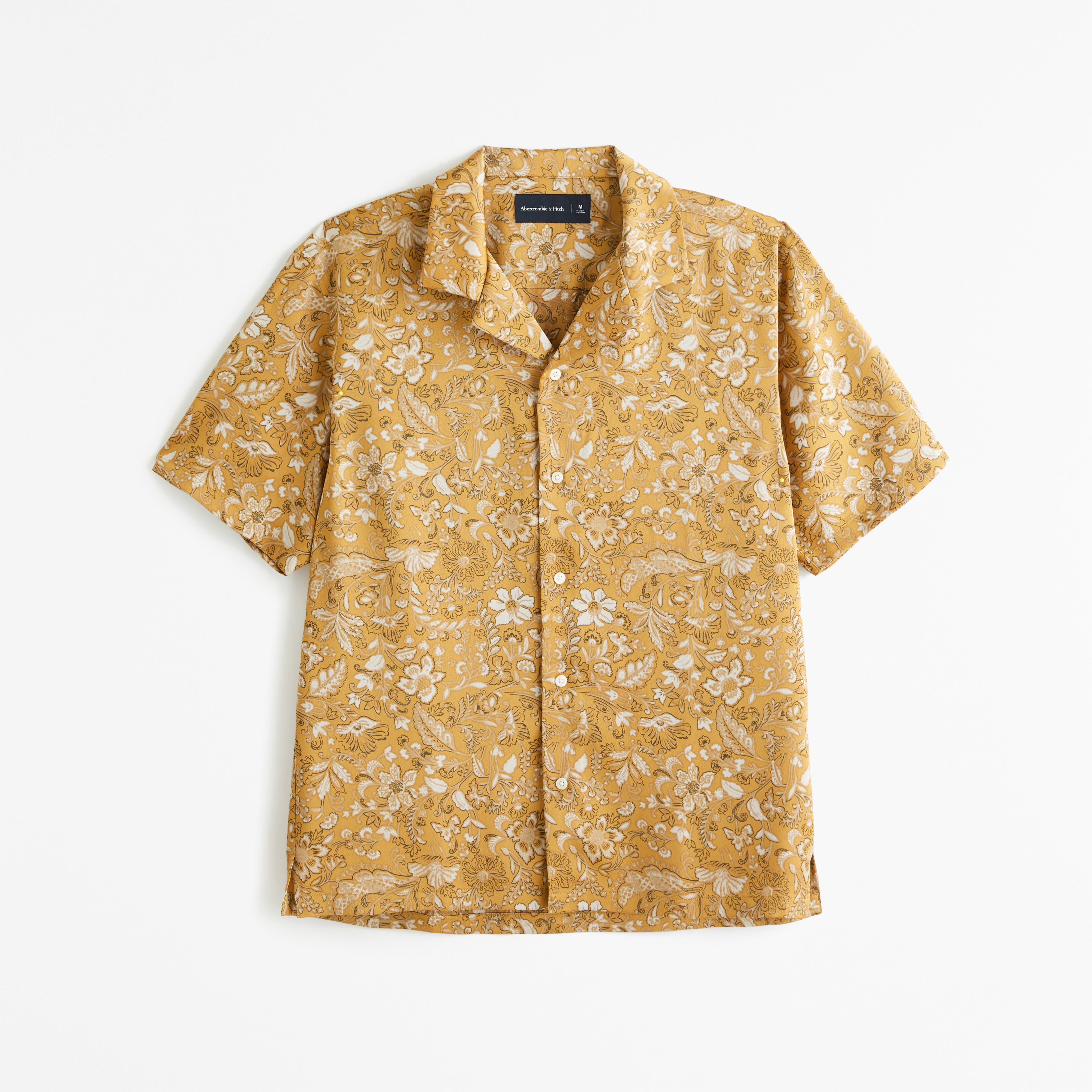 Men's Camp Collar Silky Button-Up Shirt | Men's Tops | Abercrombie.com