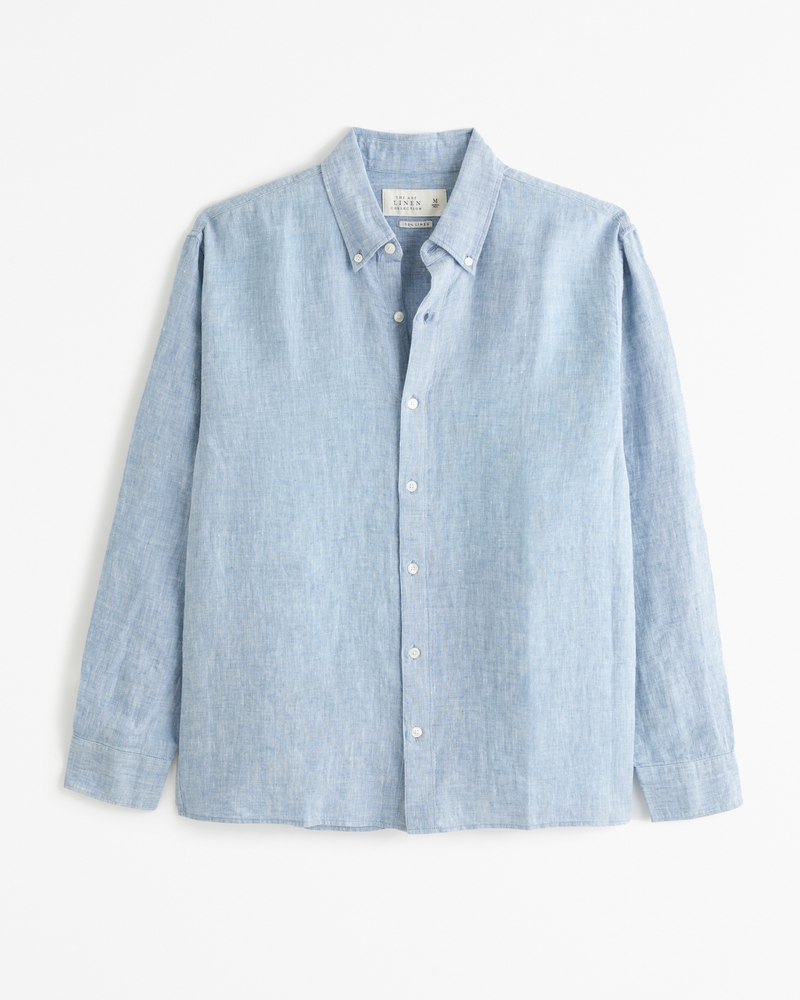 Men's Linen Button-Up Shirt | Men's Tops | Abercrombie.com