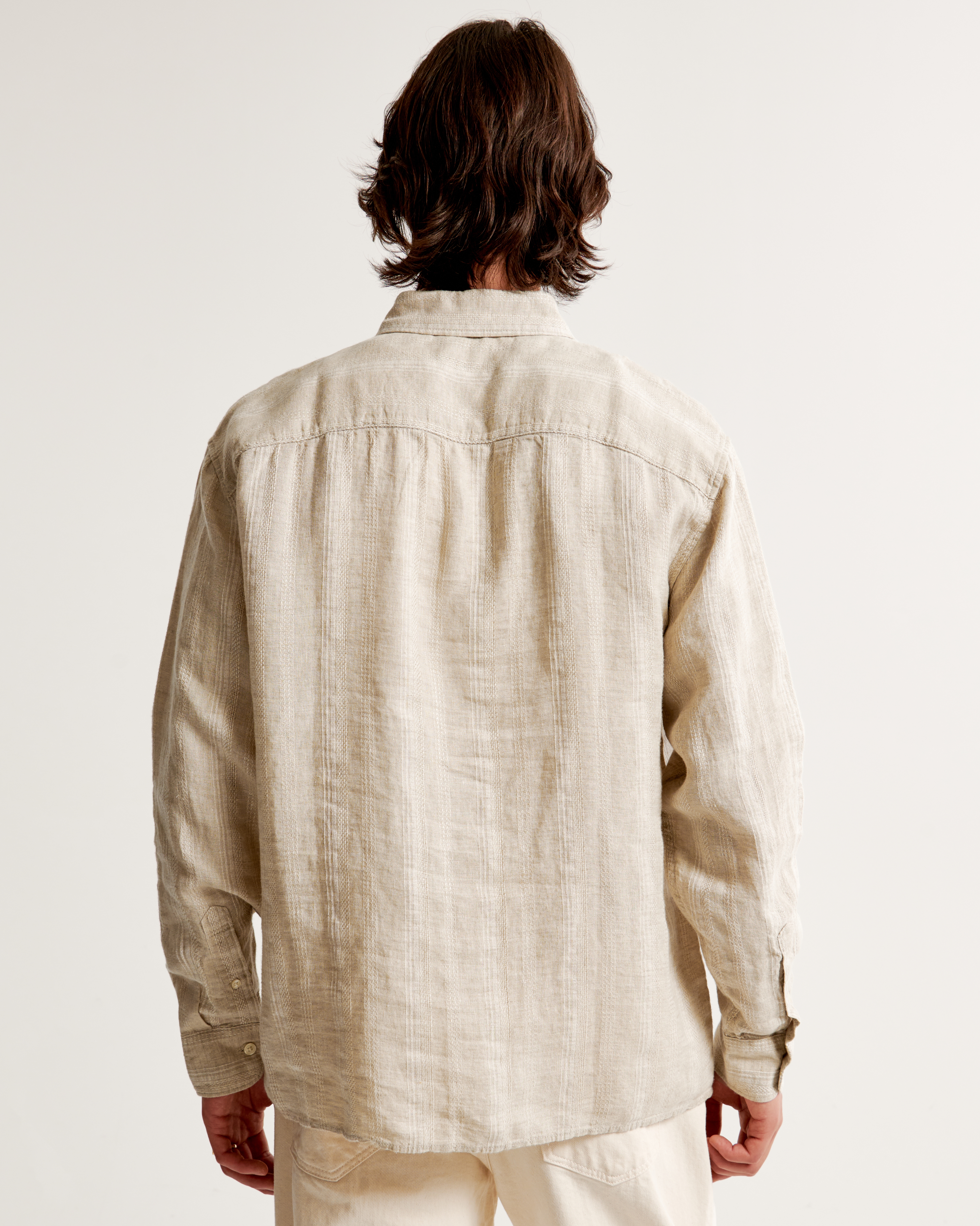 Men's Summer Linen-Blend Button-Up Shirt | Men's Clearance Men's Summer Linen-Blend Button-Up Shirt | Men's Clearance