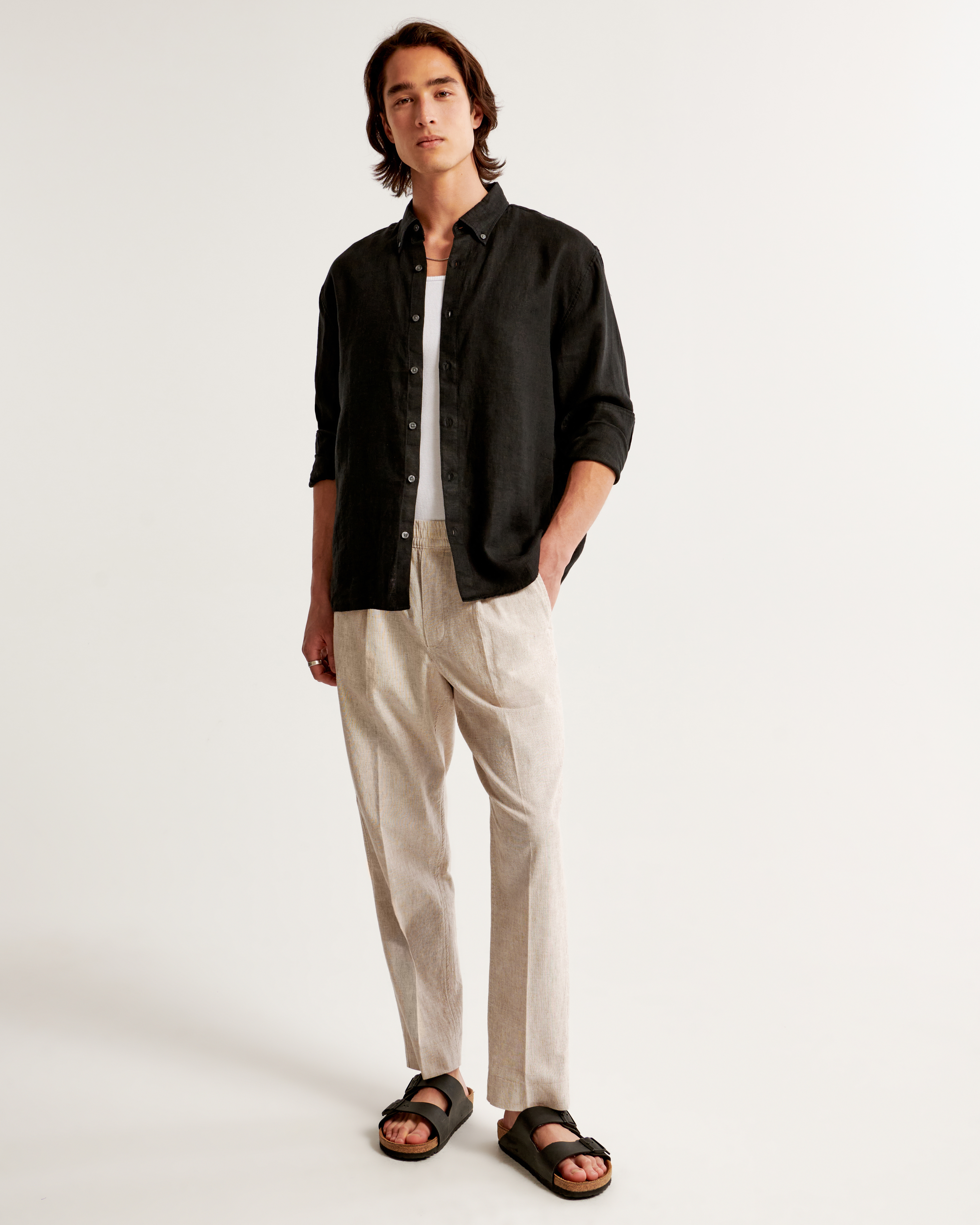 Men's Linen Button-Up Shirt | Men's Clearance | Abercrombie.com