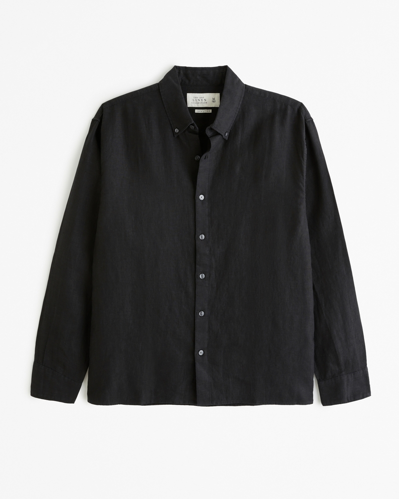 【Abercrombie & Fitch】ボタンアップ リネンシャツ 関税送料込 Men's Linen Button-Up Shirt | Men's Clearance | Abercrombie.com