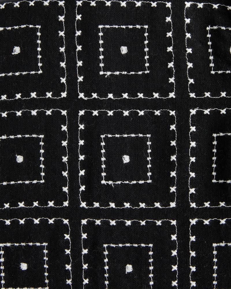 Camp Collar Summer Linen-Blend Embroidered Shirt