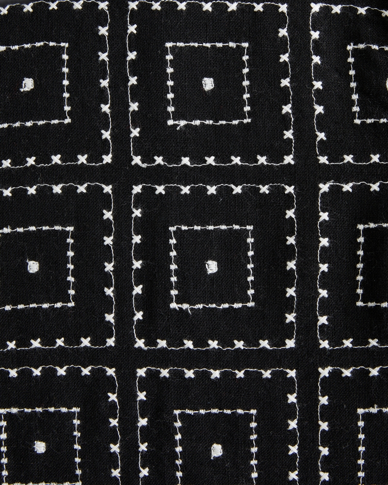 Camp Collar Summer Linen-Blend Embroidered Shirt