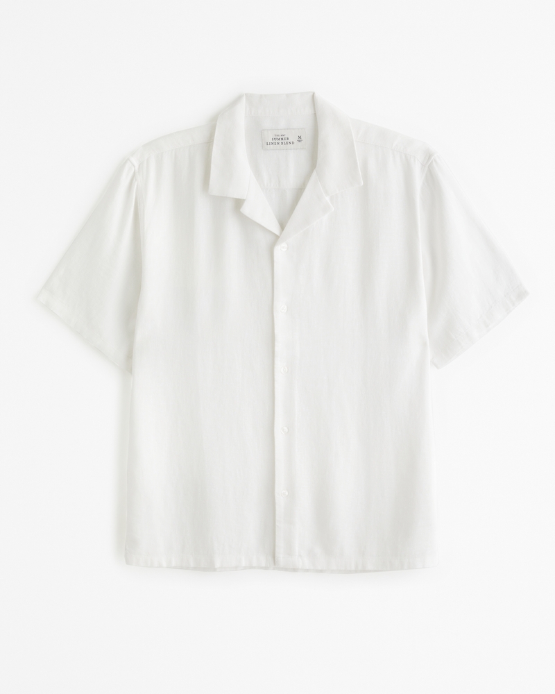 Camp Collar Linen-Blend Shirt