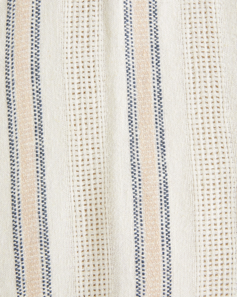 Camp Collar Linen-Blend Textured Shirt