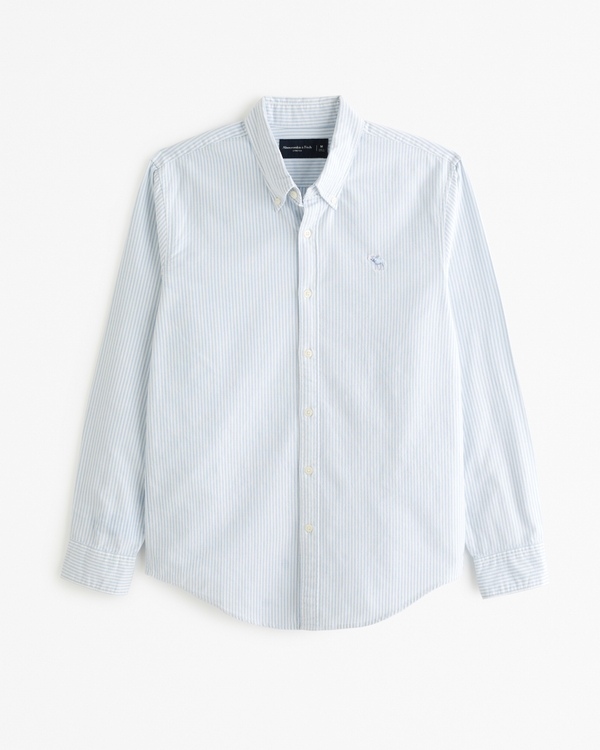 Hollister - Chemise Oxford stretch coupe slim boutonnée avec logo