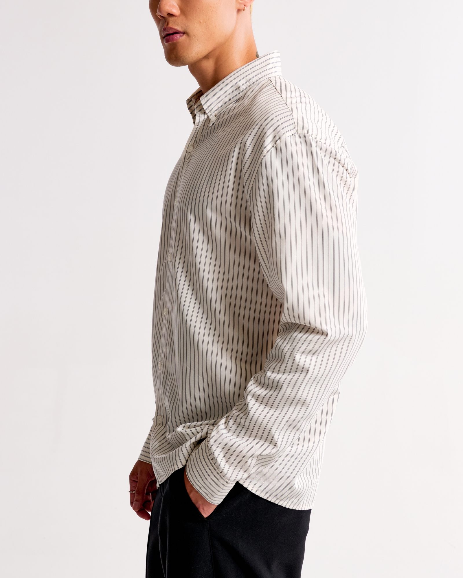 Long-Sleeve Cupro Button-Up Shirt