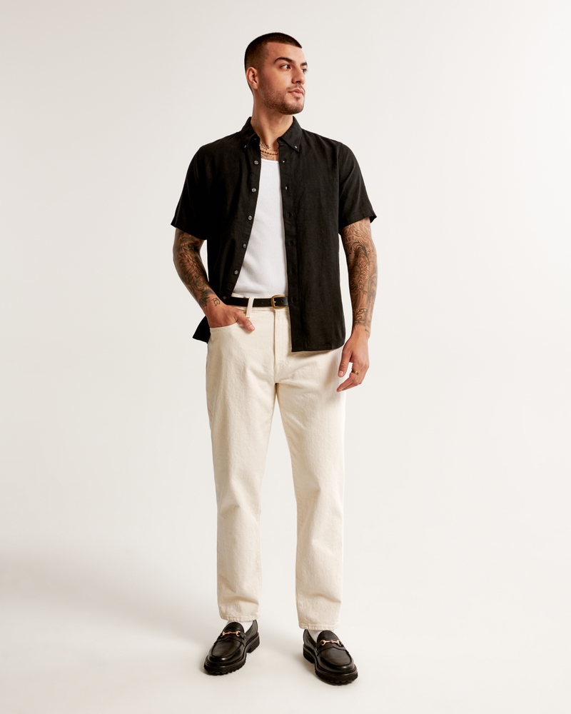 Xenuay Men's Casual Linen Button Down Short Sleeve Shirt Button Up Summer  Beach Cotton Speard Collar Tops : : Clothing, Shoes & Accessories