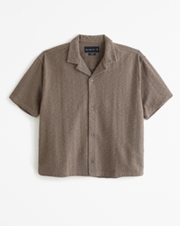 Camp Collar Cropped Lace Shirt
