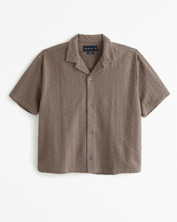 Open Stitch Button Down Knitted Shirt