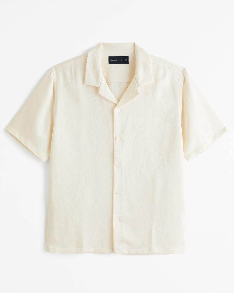 Men's Camp Collar Silky Button-Up Shirt | Men's Clearance