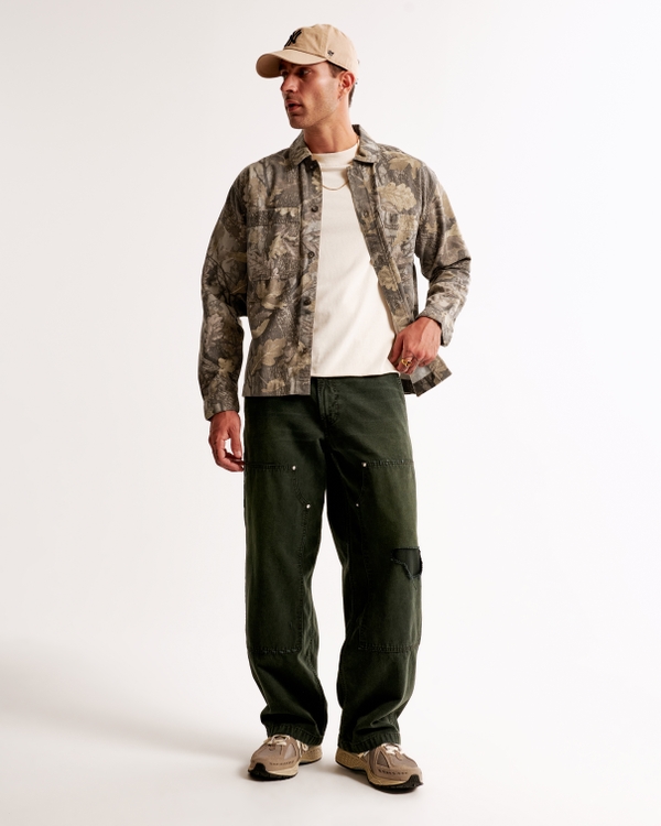 Long-Sleeve Workwear Shirt, Brown Camo view 1