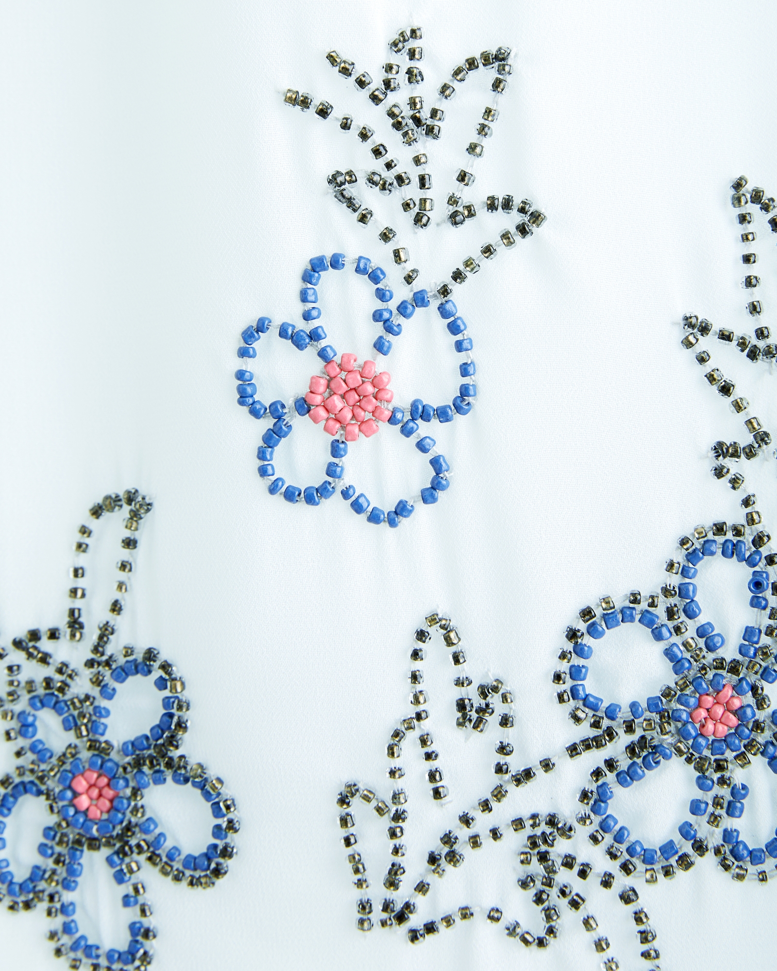 Pride Camp Collar Cropped Sheer Embroidered Shirt