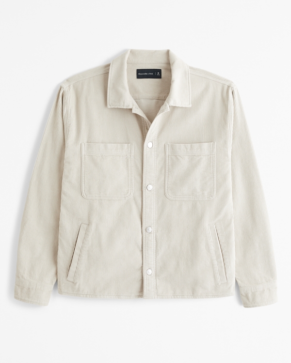 Corduroy Shirt Jacket, Cream view 1