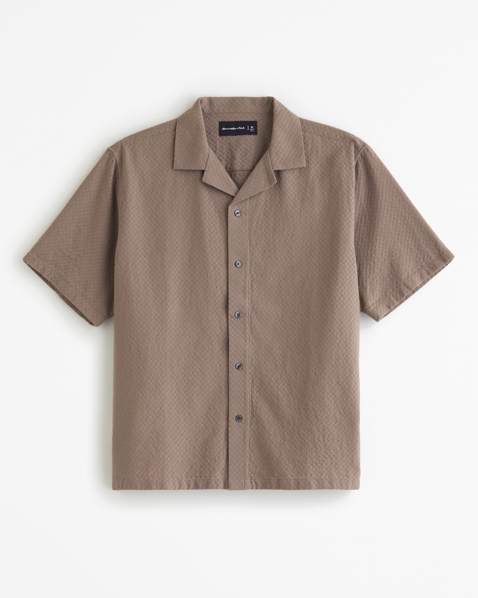 Camp Collar Waffle Button-Up Shirt