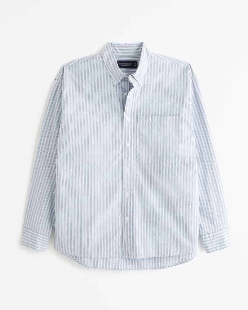 Men's 90s Oversized Poplin Shirt | Men's Tops | Abercrombie.com