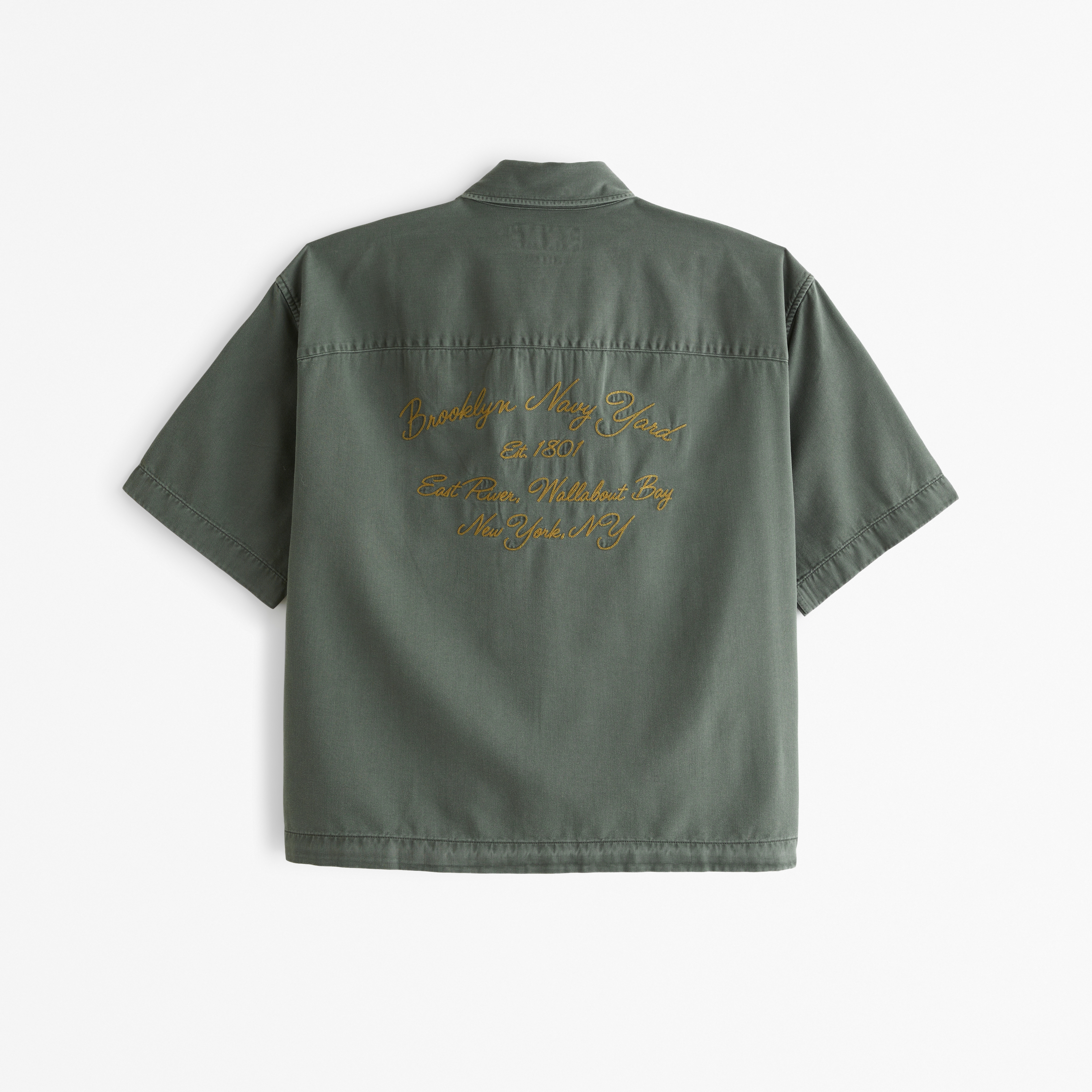 代引き手数料無料 Short-Sleeve Men's Cropped Shirt Button-Up Graphic Workwear ジャケット・アウター