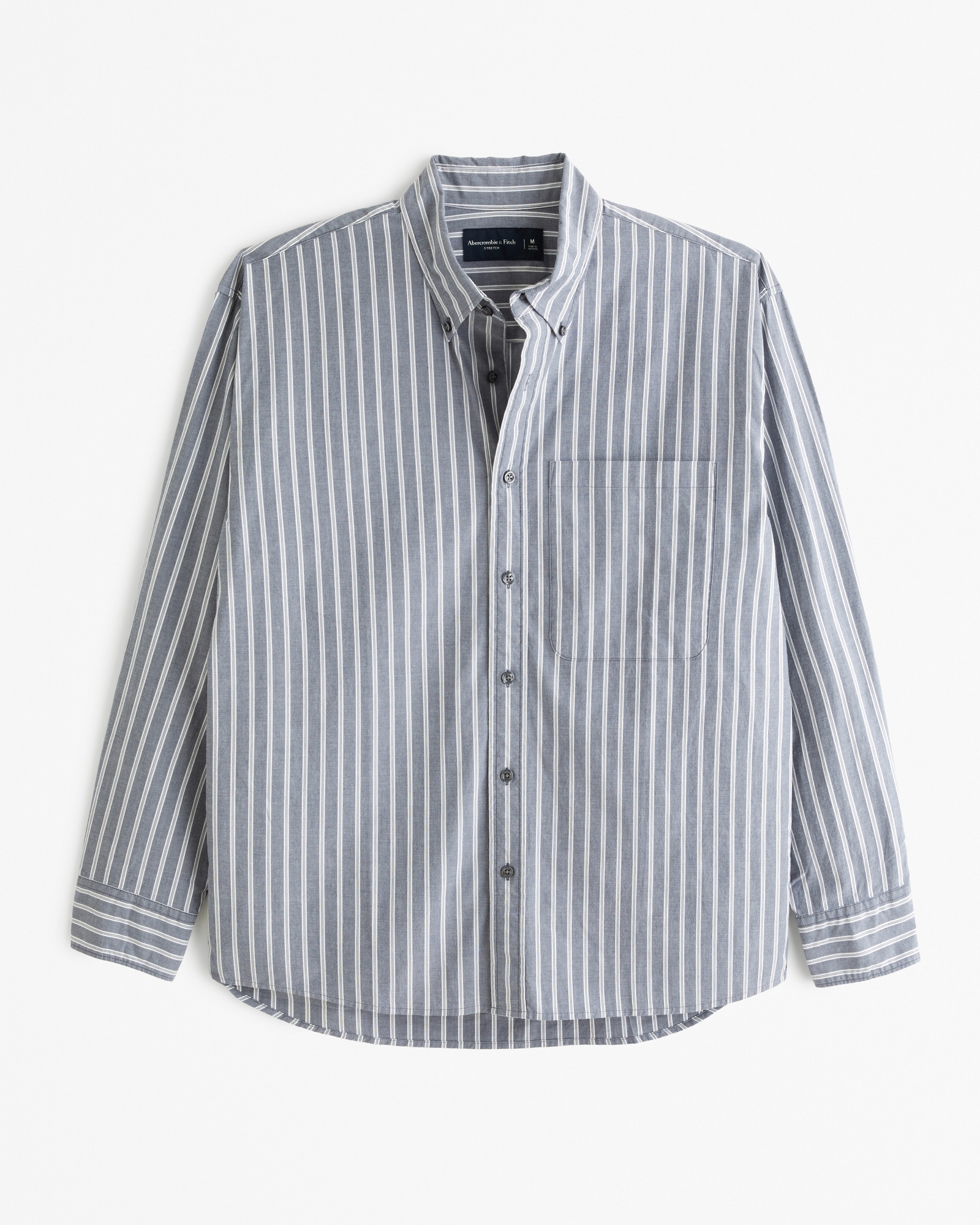 Men's Classic Vertical Striped Shirts Button Down Long Sleeve Regular Fit  Poplin Dress Shirt Big Tall Casual Oxford Tops