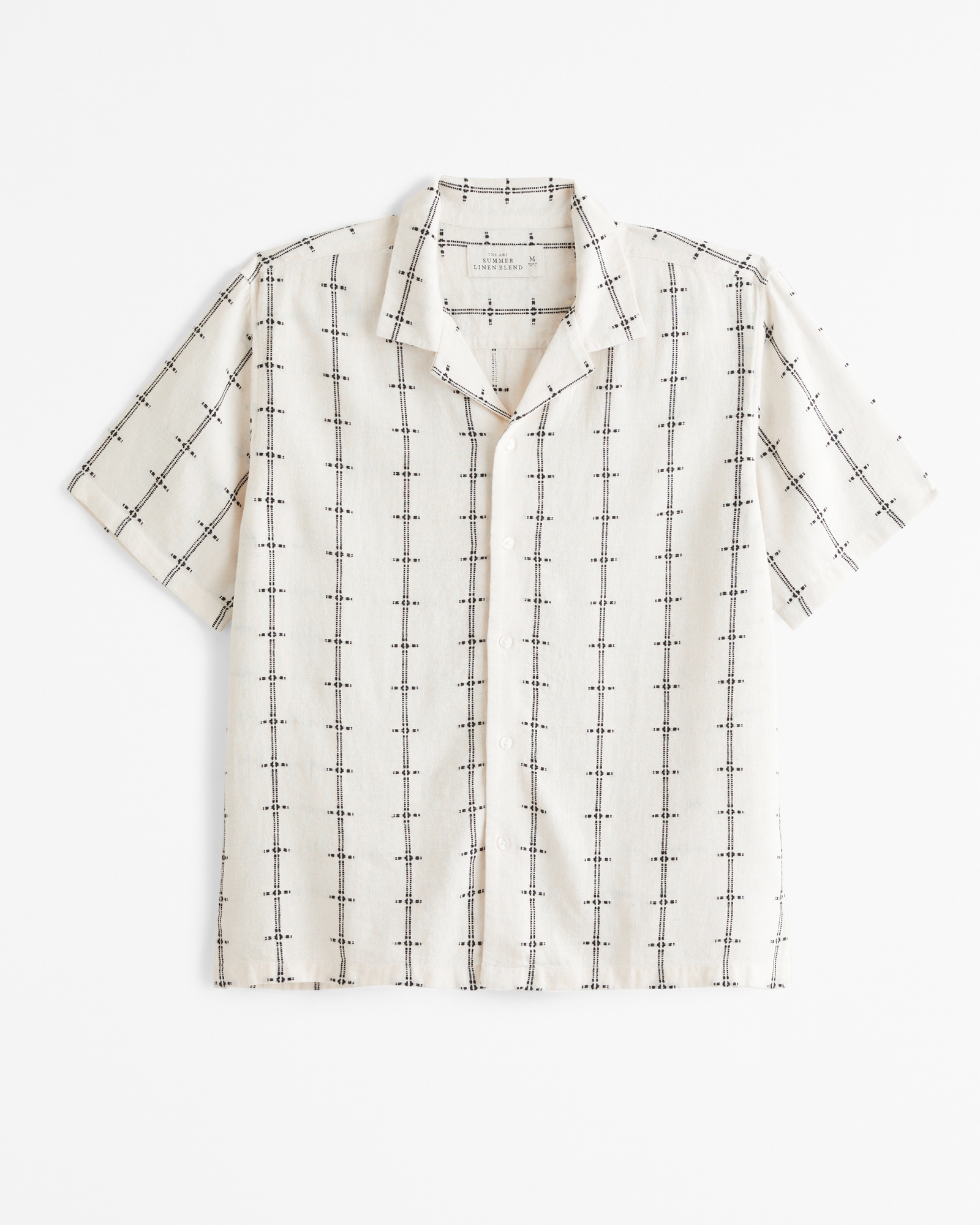 Camp Collar Summer Linen-Blend Embroidered Shirt