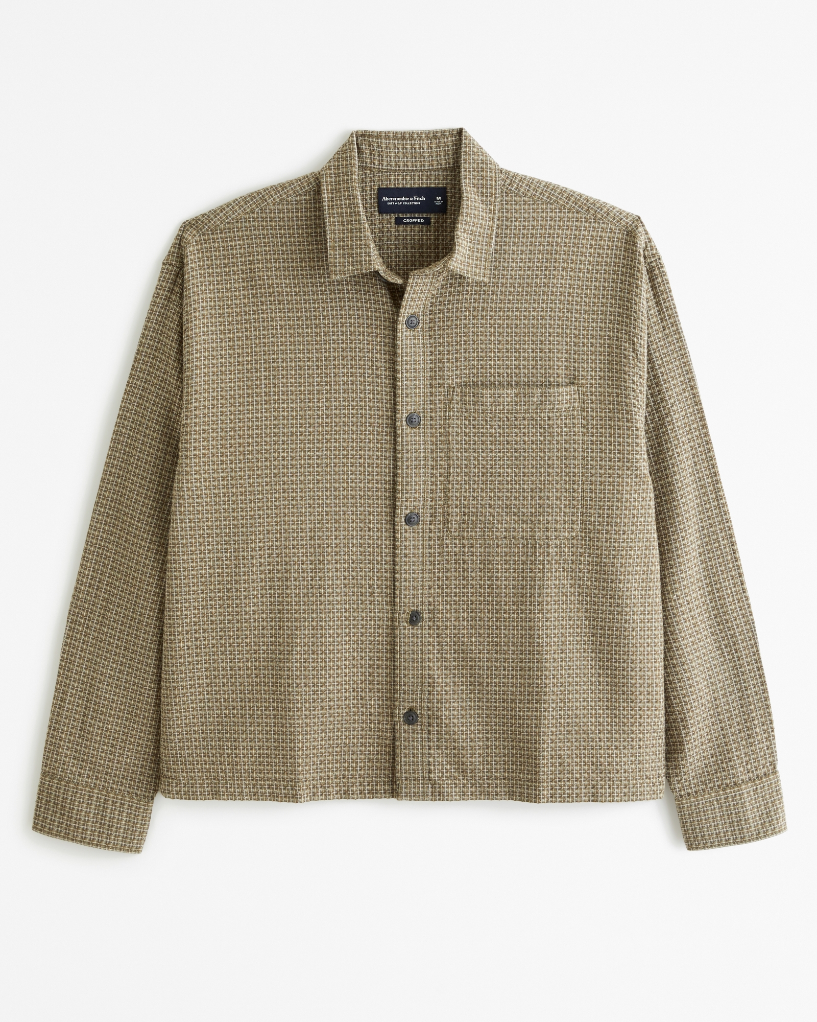 Long-Sleeve Cropped Waffle Shirt