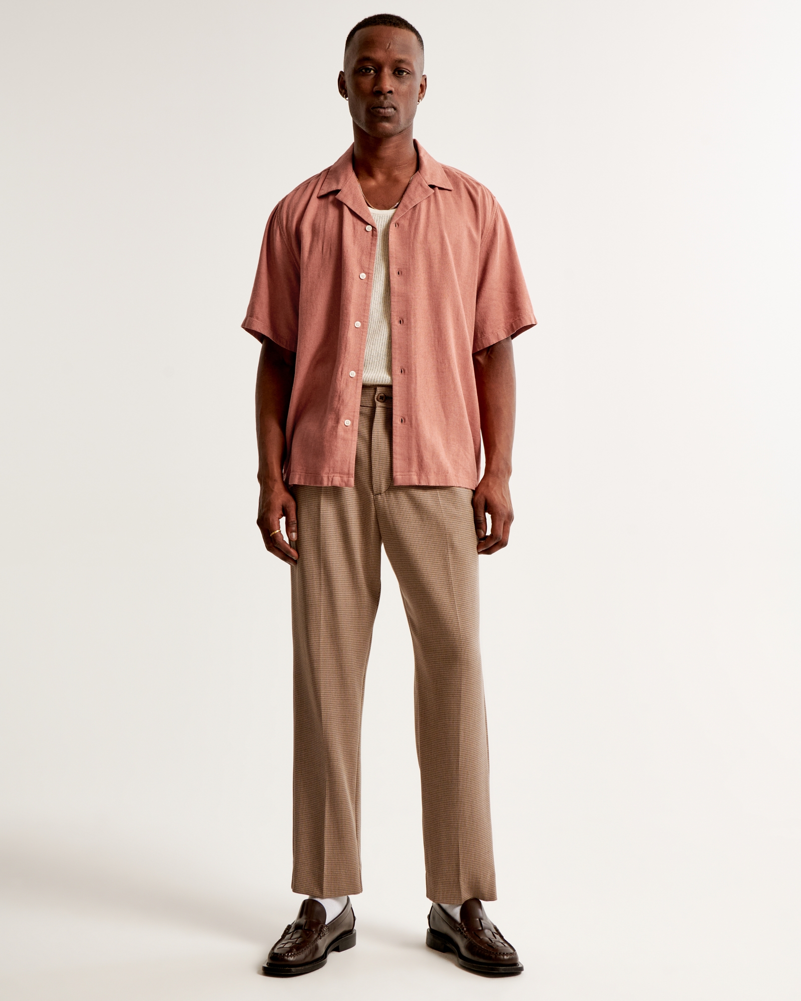 Camp Collar Linen-Blend Shirt