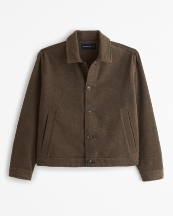 Men's Wool-Blend Shirt Jacket | Men's Clearance | Abercrombie.com
