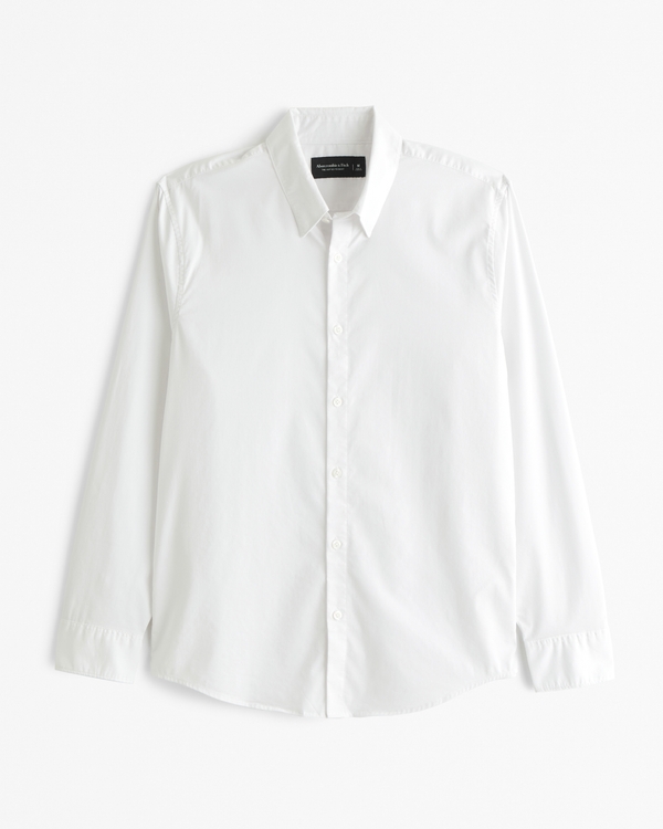 CoolMax Stretch Button-Up Shirt, White view 1