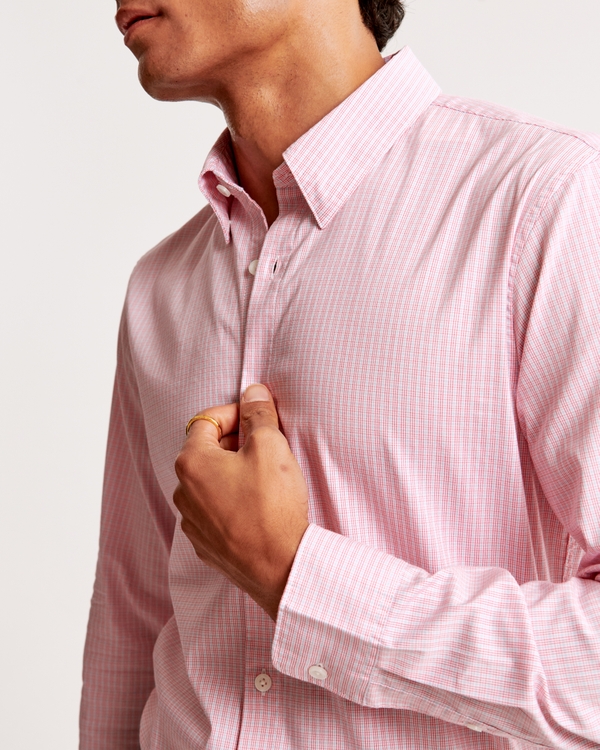 CoolMax Stretch Button-Up Shirt, Light Pink view 2