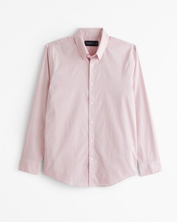 CoolMax Stretch Button-Up Shirt, Light Pink view 1
