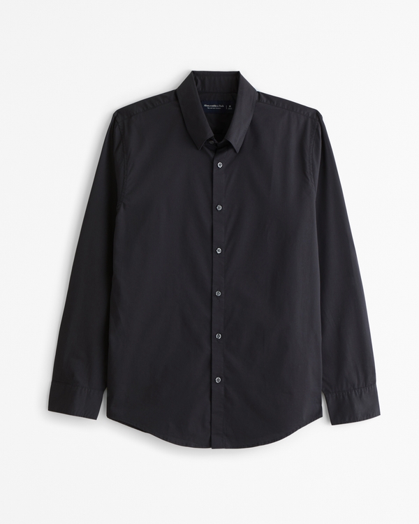 CoolMax Stretch Button-Up Shirt, Black view 1