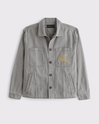 Men's Twill Graphic Shirt Jacket | Men's Clearance