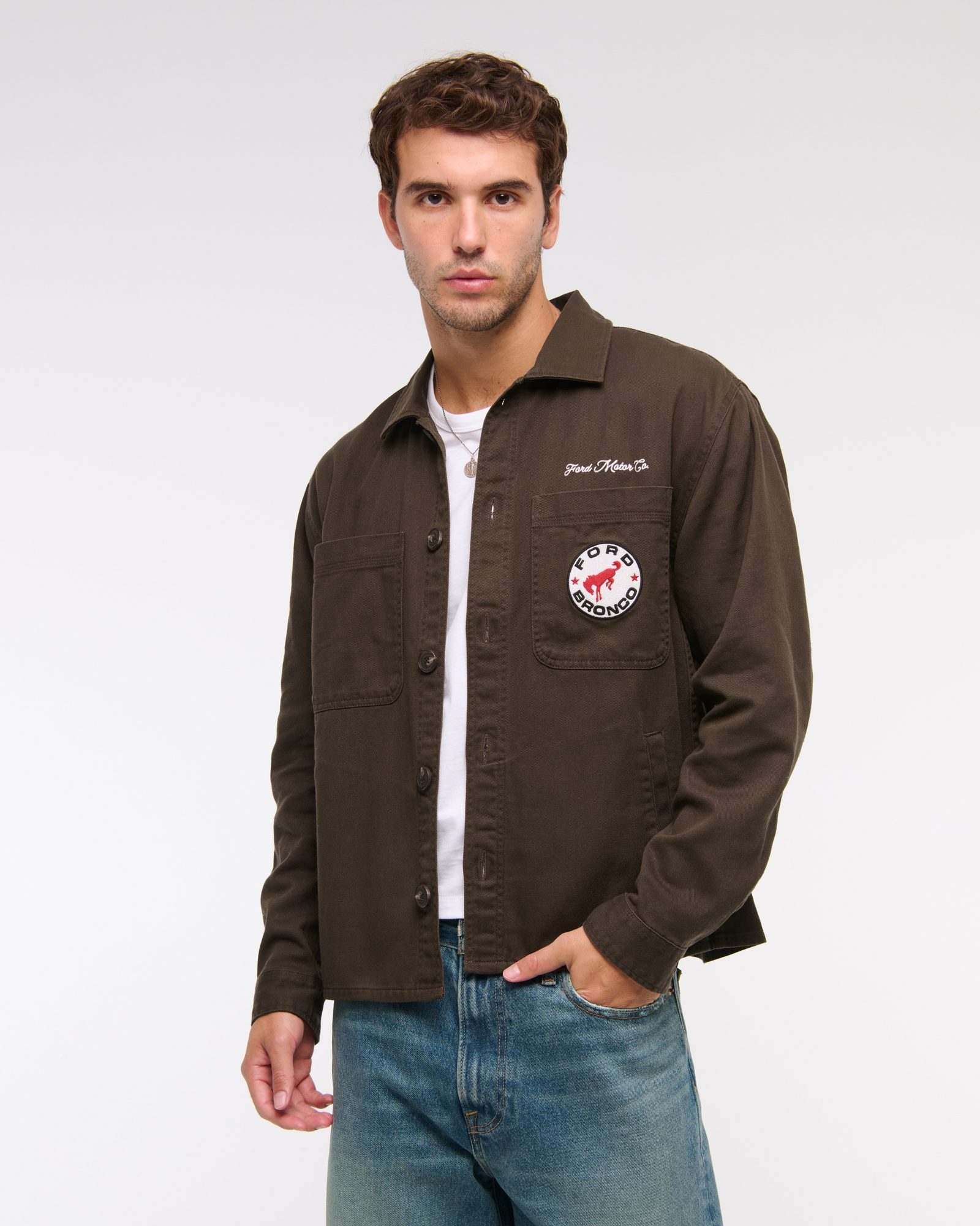 Twill Graphic Shirt Jacket