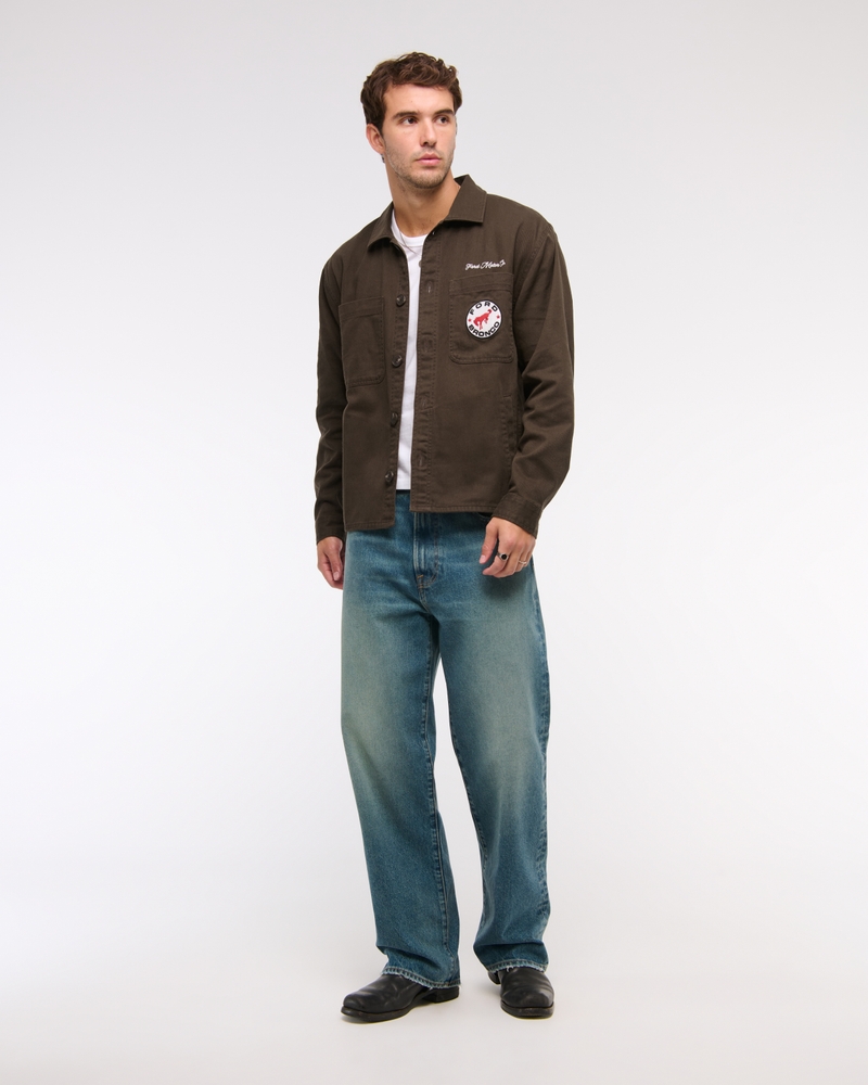 Twill Graphic Shirt Jacket