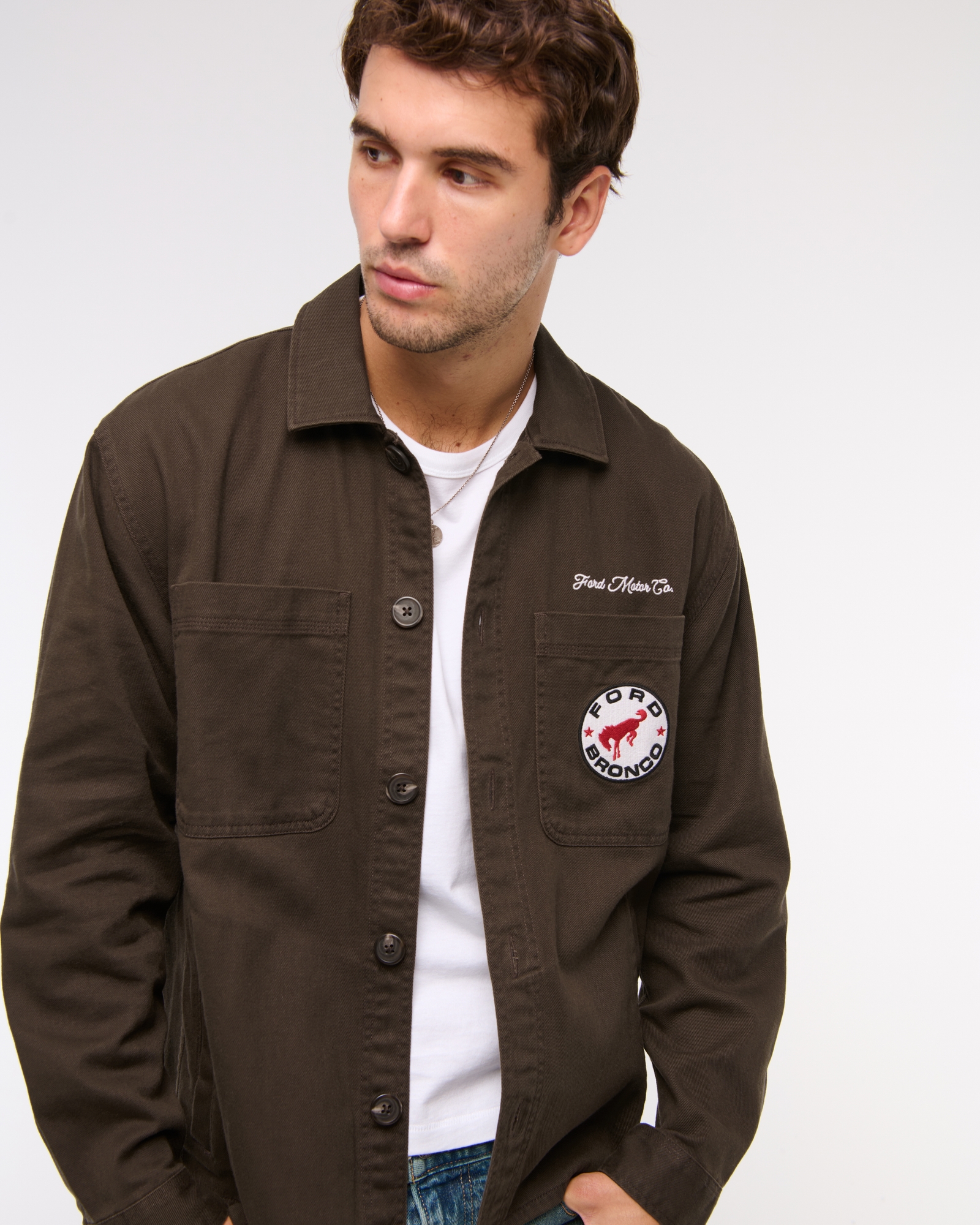 Twill Graphic Shirt Jacket