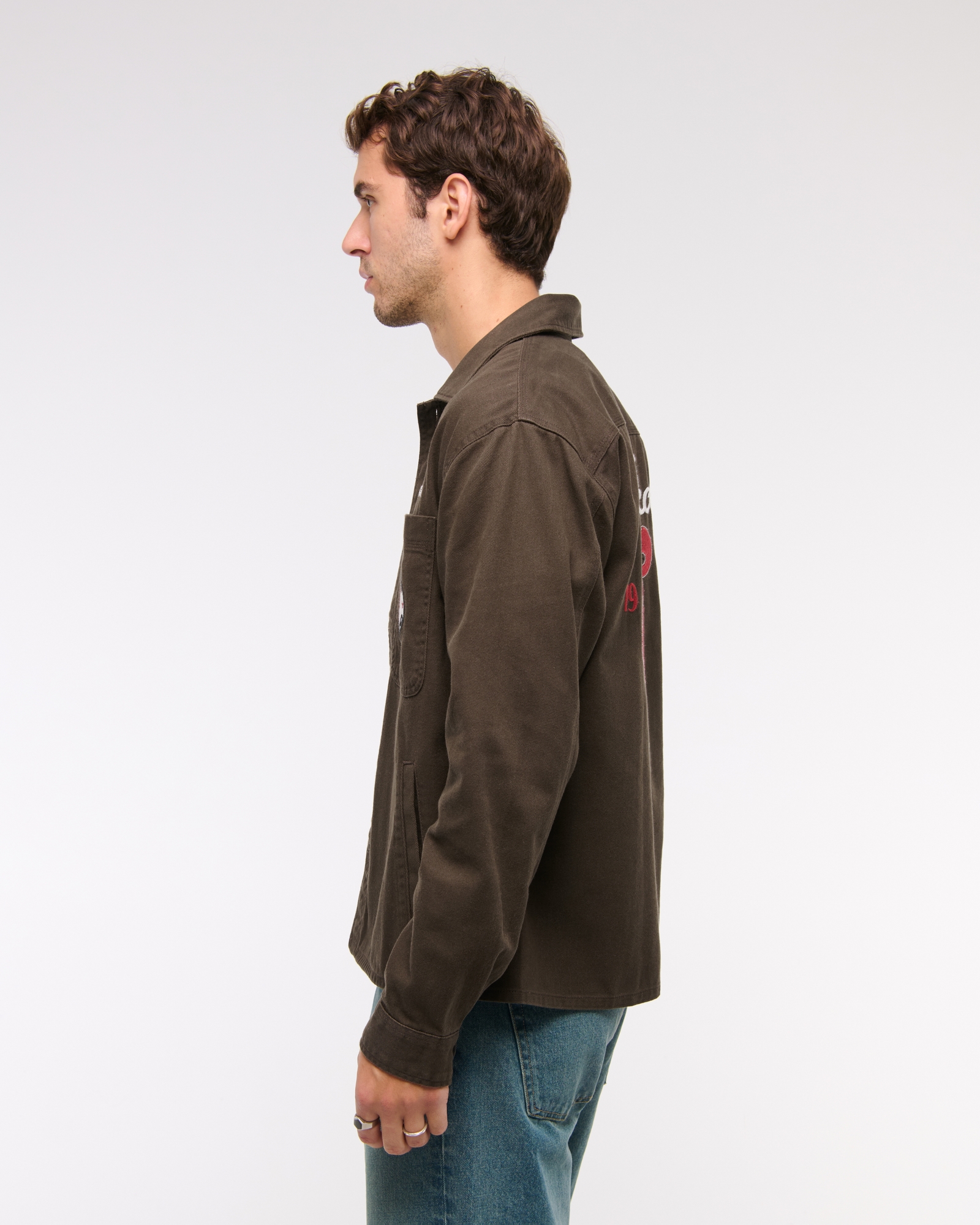 Twill Graphic Shirt Jacket