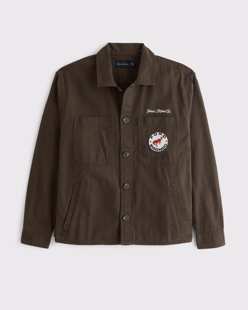 Men's Twill Graphic Shirt Jacket | Men's Clearance